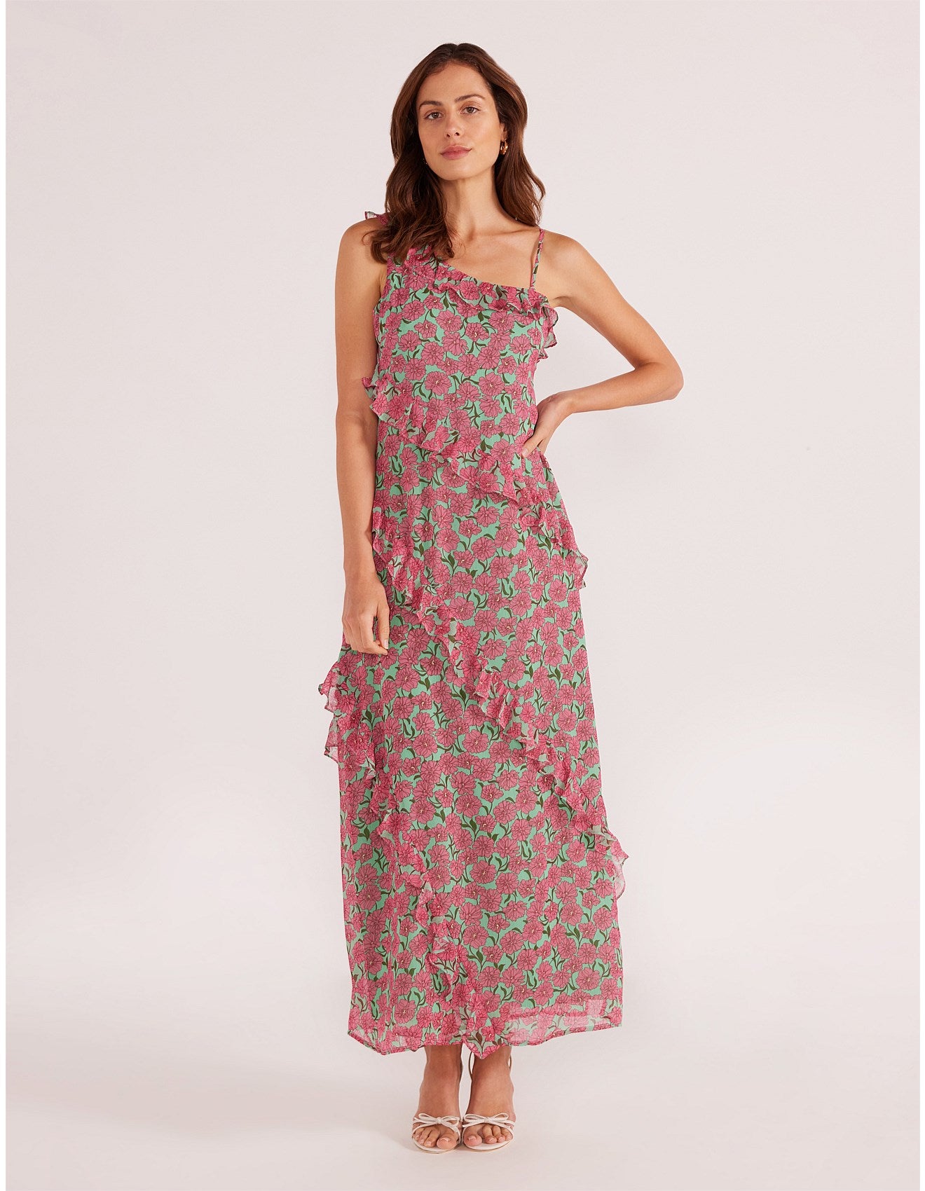 MINKPINK Grace One Shoulder Maxi Dress