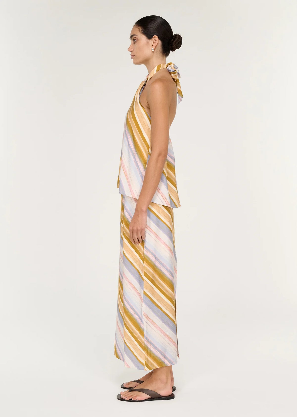 Staple the Label Veda Midi Skirt in Pastel Stripe