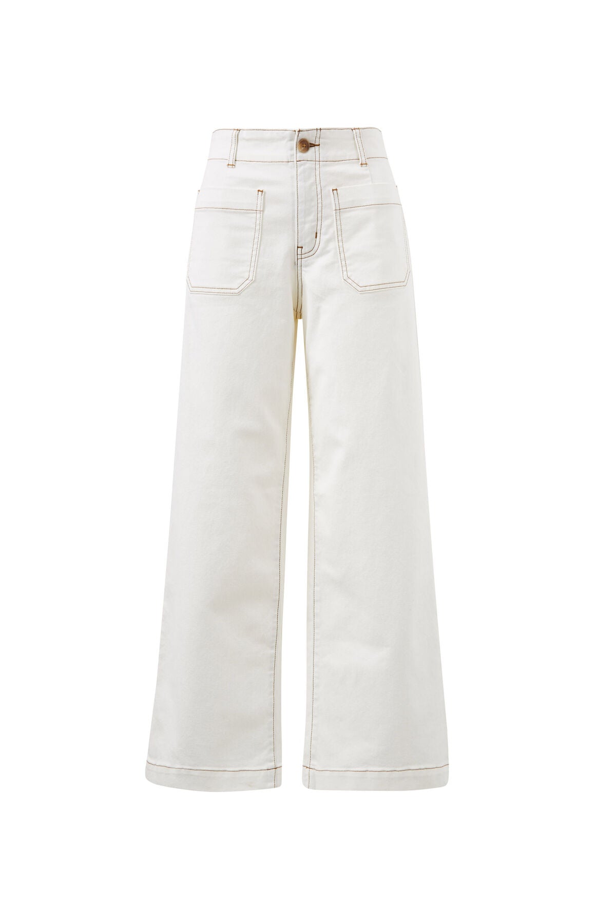 Ceres Life Wide Leg Front Pocket Jean - fresh ecru
