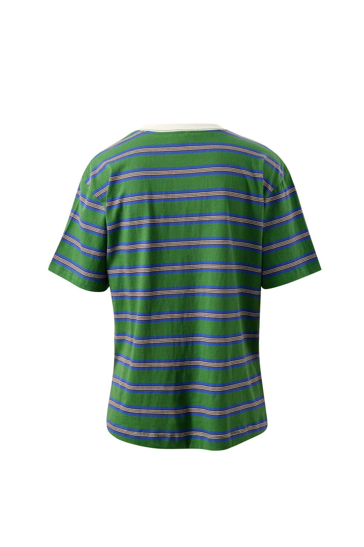 Ceres Stevie Slouchy Tee - basil/blue stripe