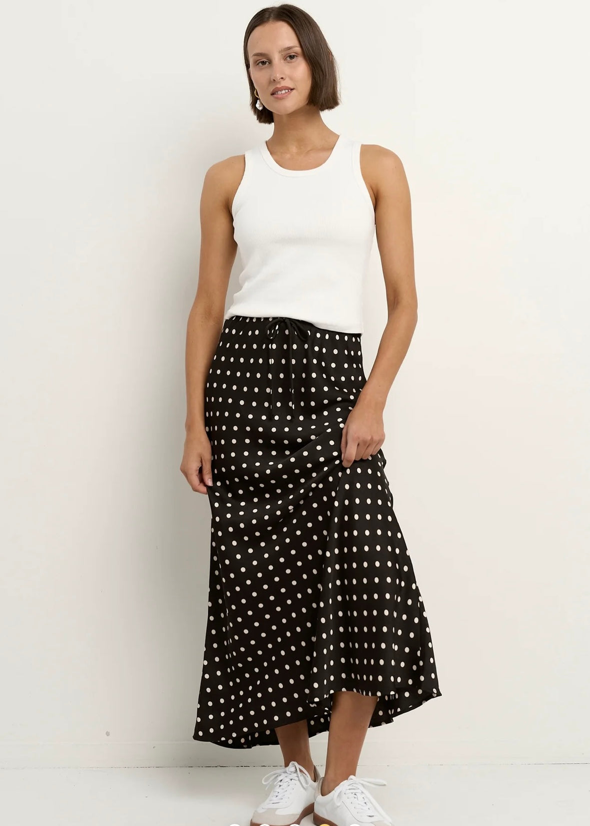 Stories Be Told - Rarity Black/White Spot Maxi Skirt