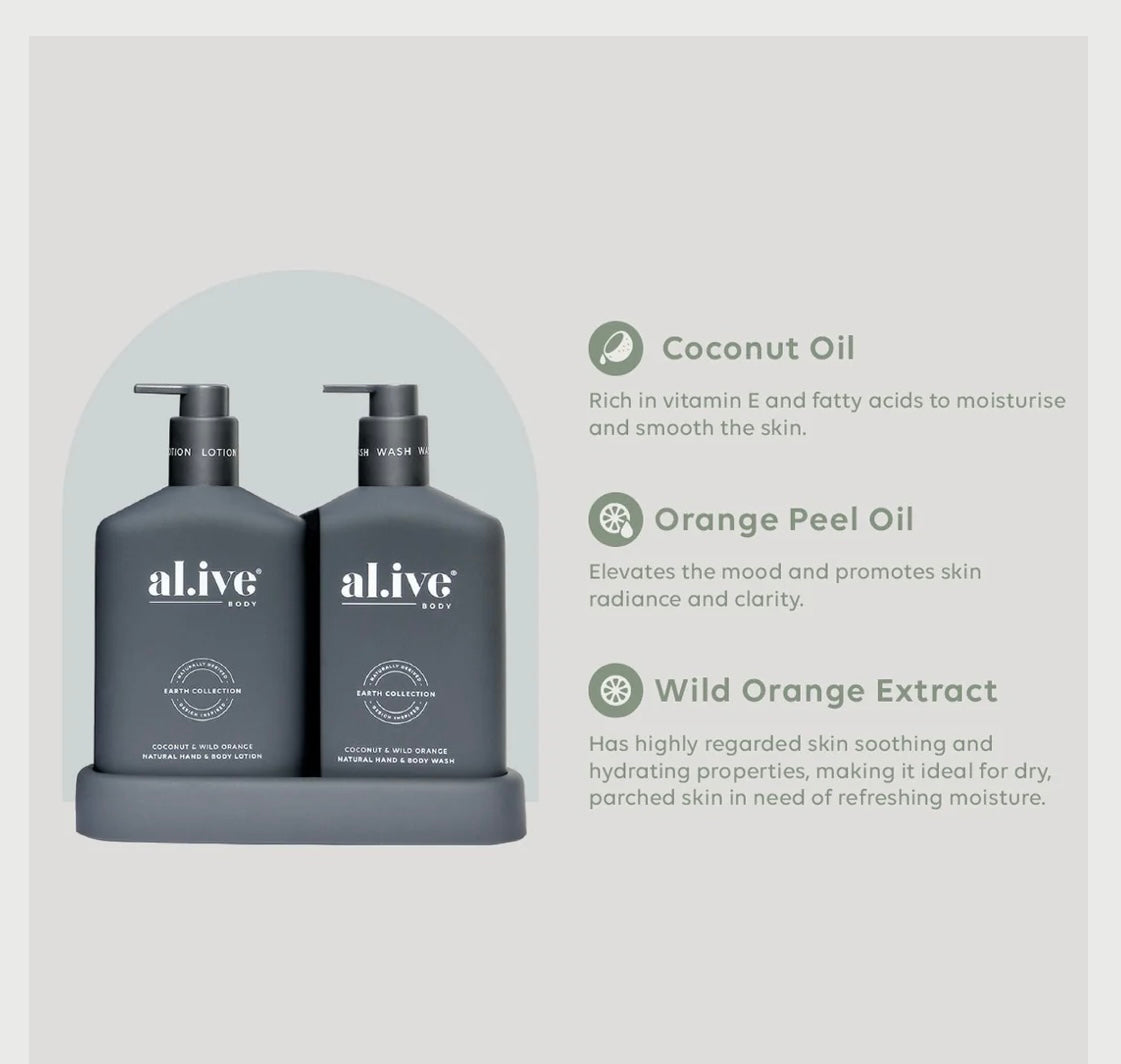 ALIVE BODY Wash & Lotion Duo - Coconut & Wild Orange