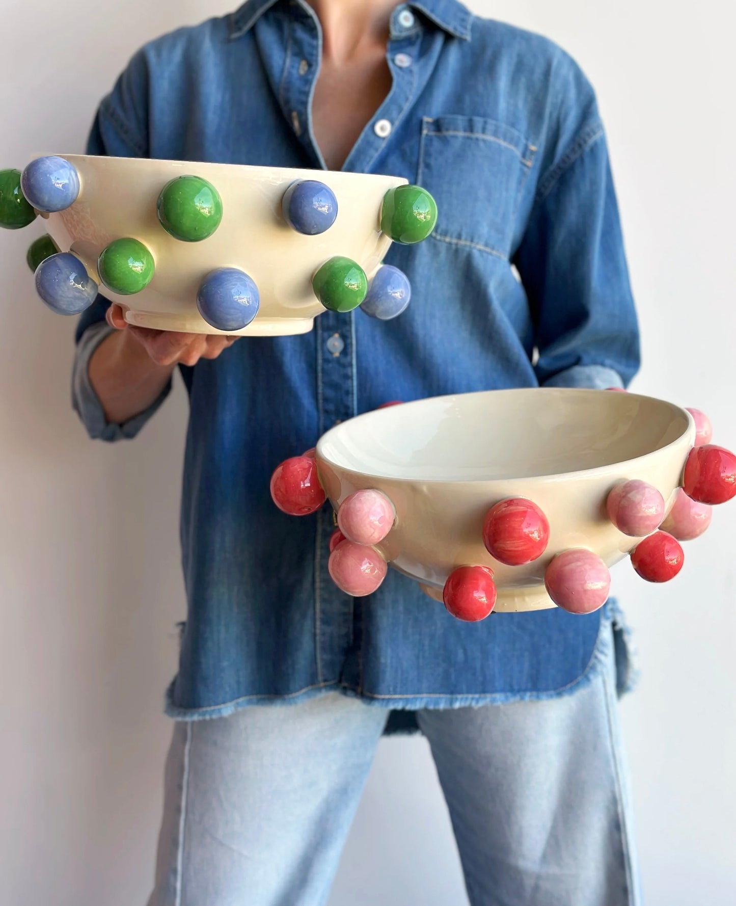 Noss & Co Bubble Bowl - green and blue