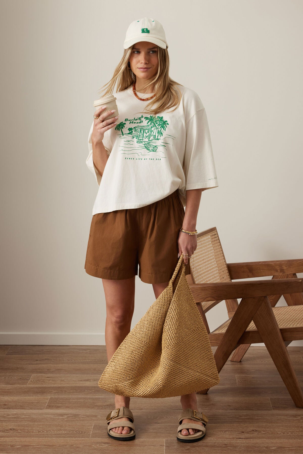 Ceres Macy Print Tee - buff/burleigh heads