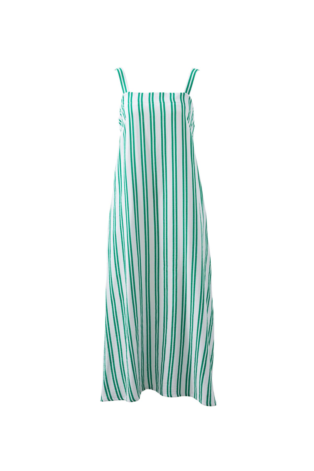 Ceres Life Doublecloth Poolside Dress / fresh green double stripe