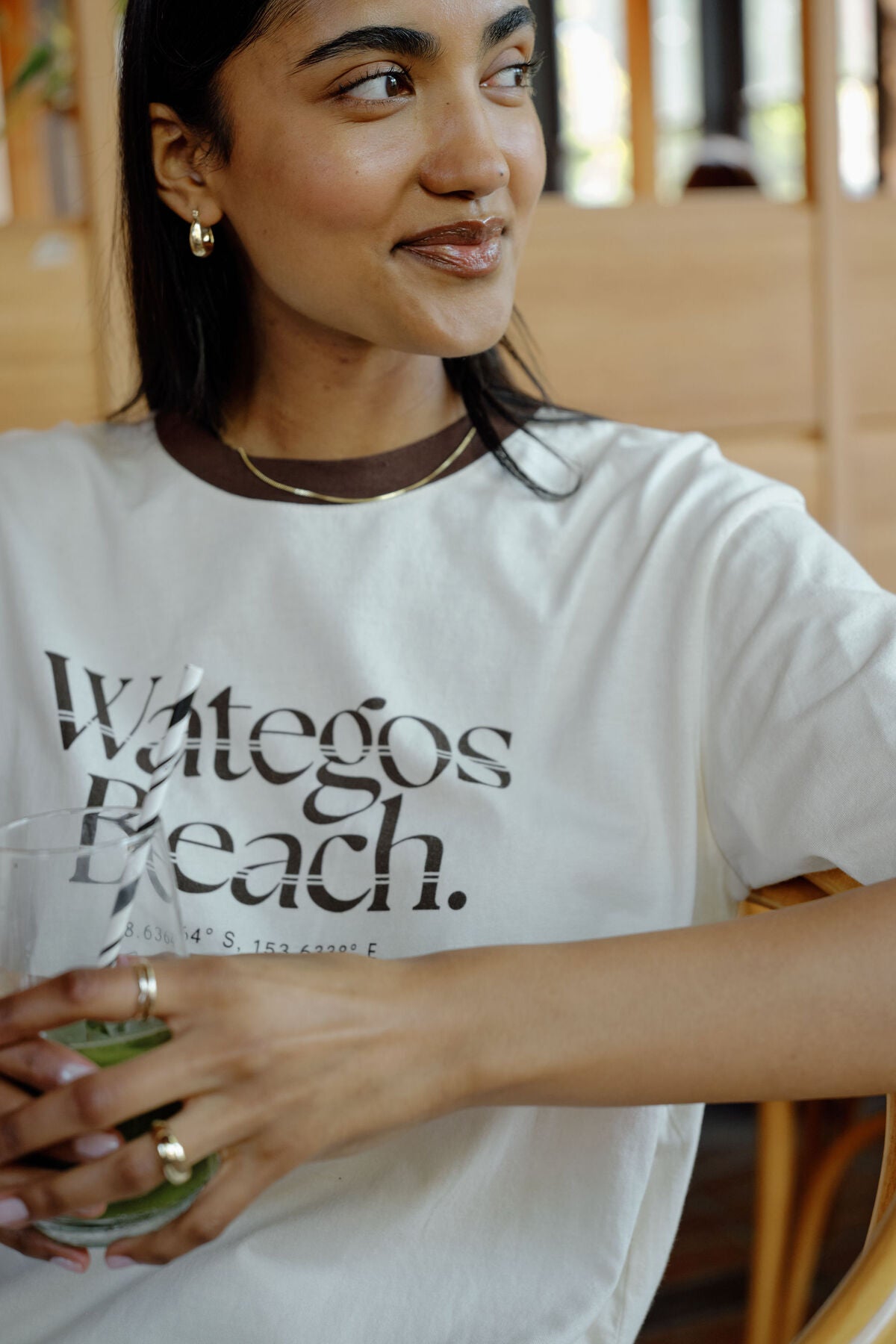 Ceres Stevie Slouchy Tee - buff/Wategos Beach