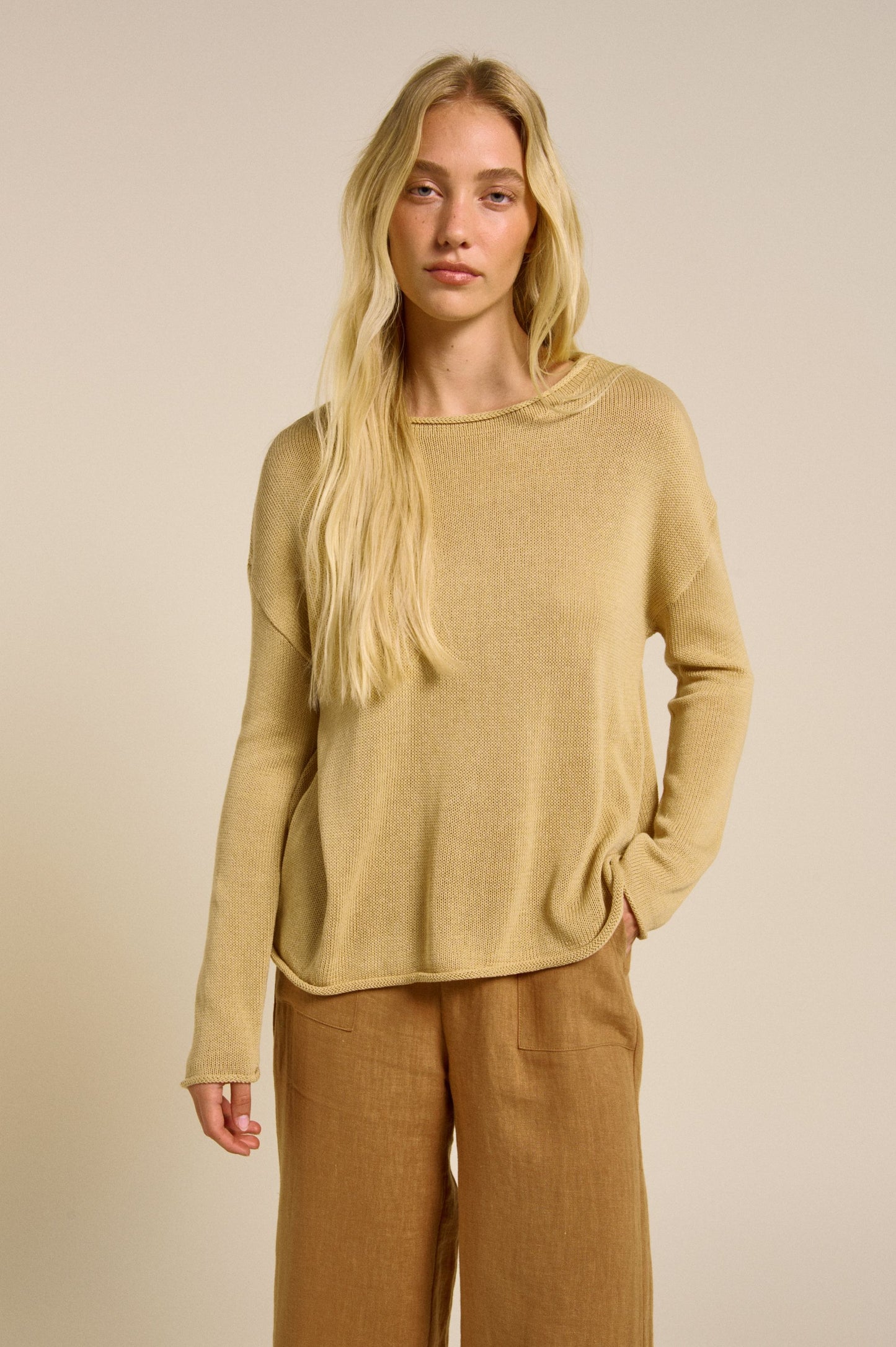 Litttle Lies Spring Knit - pale mustard