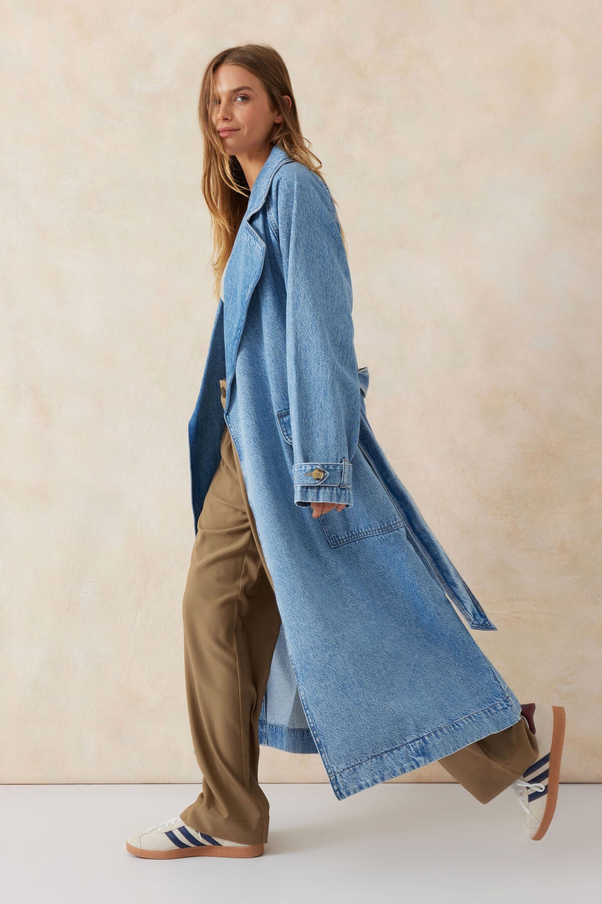Ceres Life Denim Trench Coat
