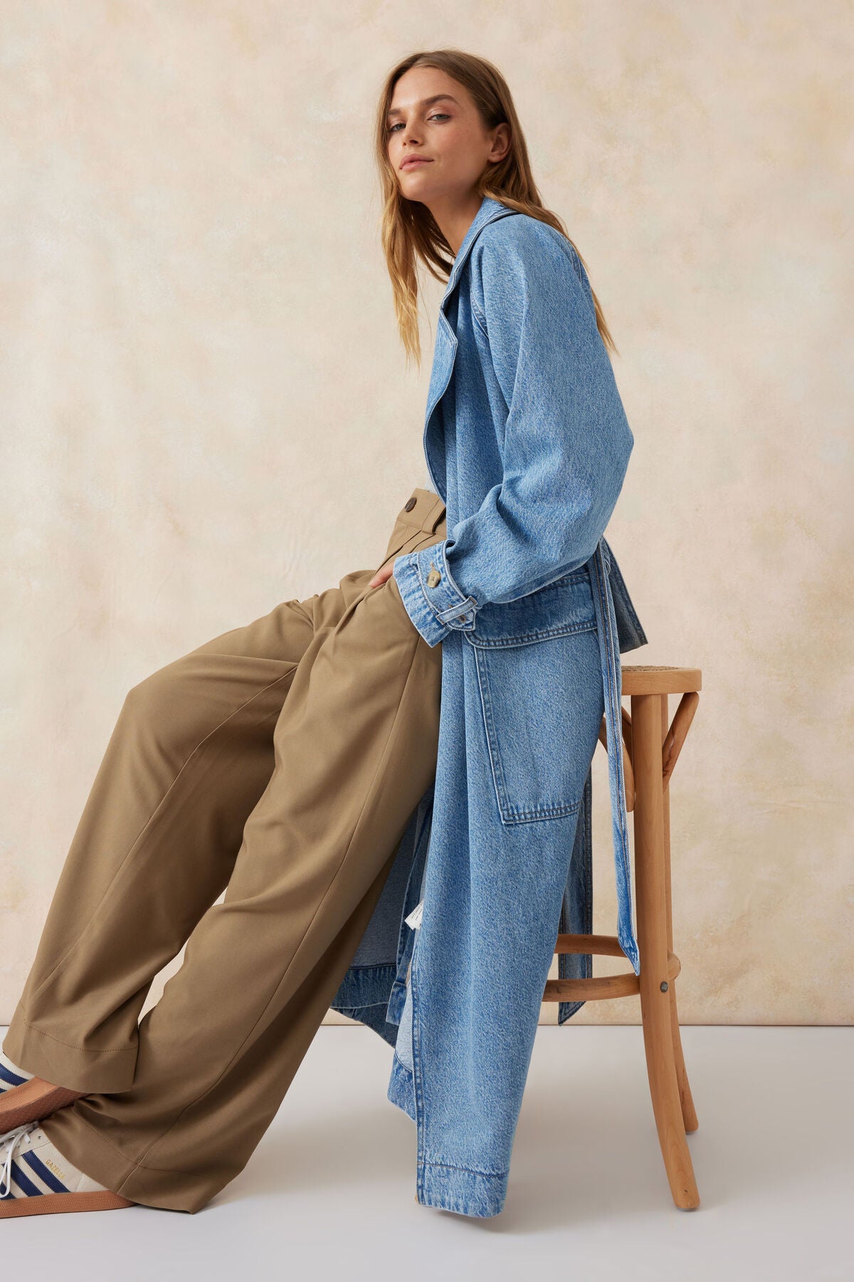 Ceres Life Denim Trench Coat
