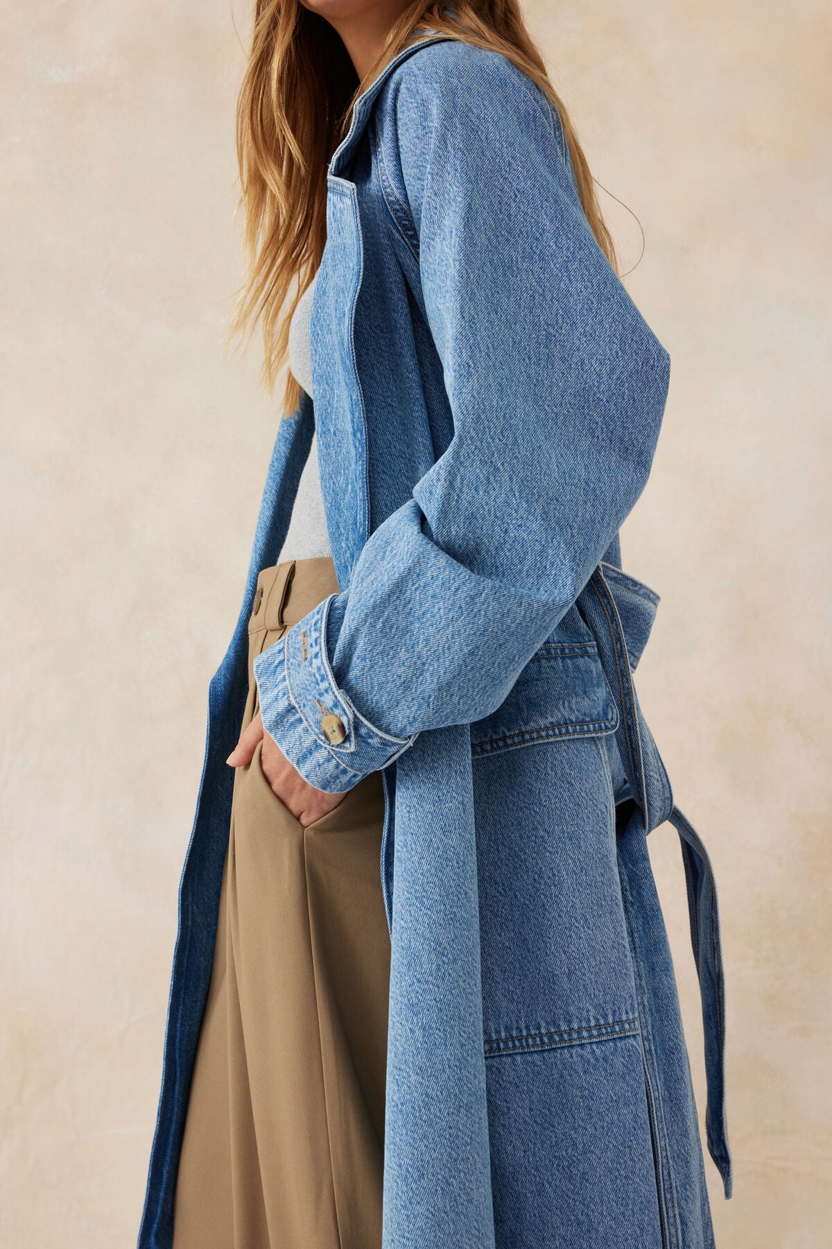 Ceres Life Denim Trench Coat