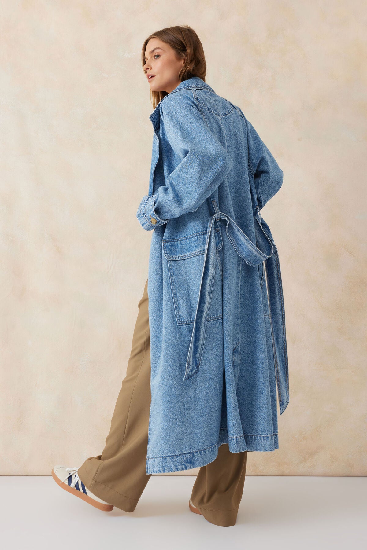 Ceres Life Denim Trench Coat