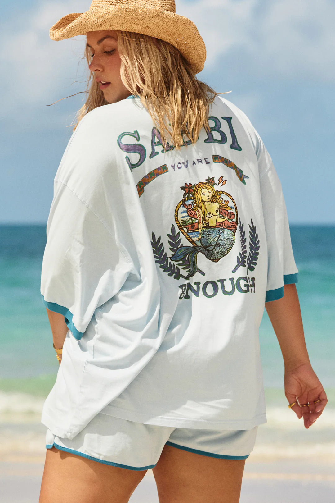 Sabbi The Very Oversized You’re Enough Tee - sky