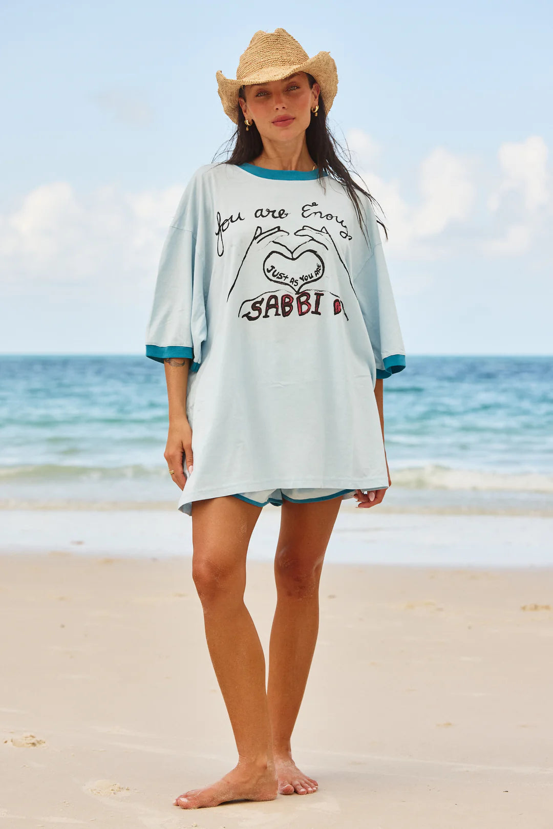 Sabbi The Very Oversized You’re Enough Tee - sky