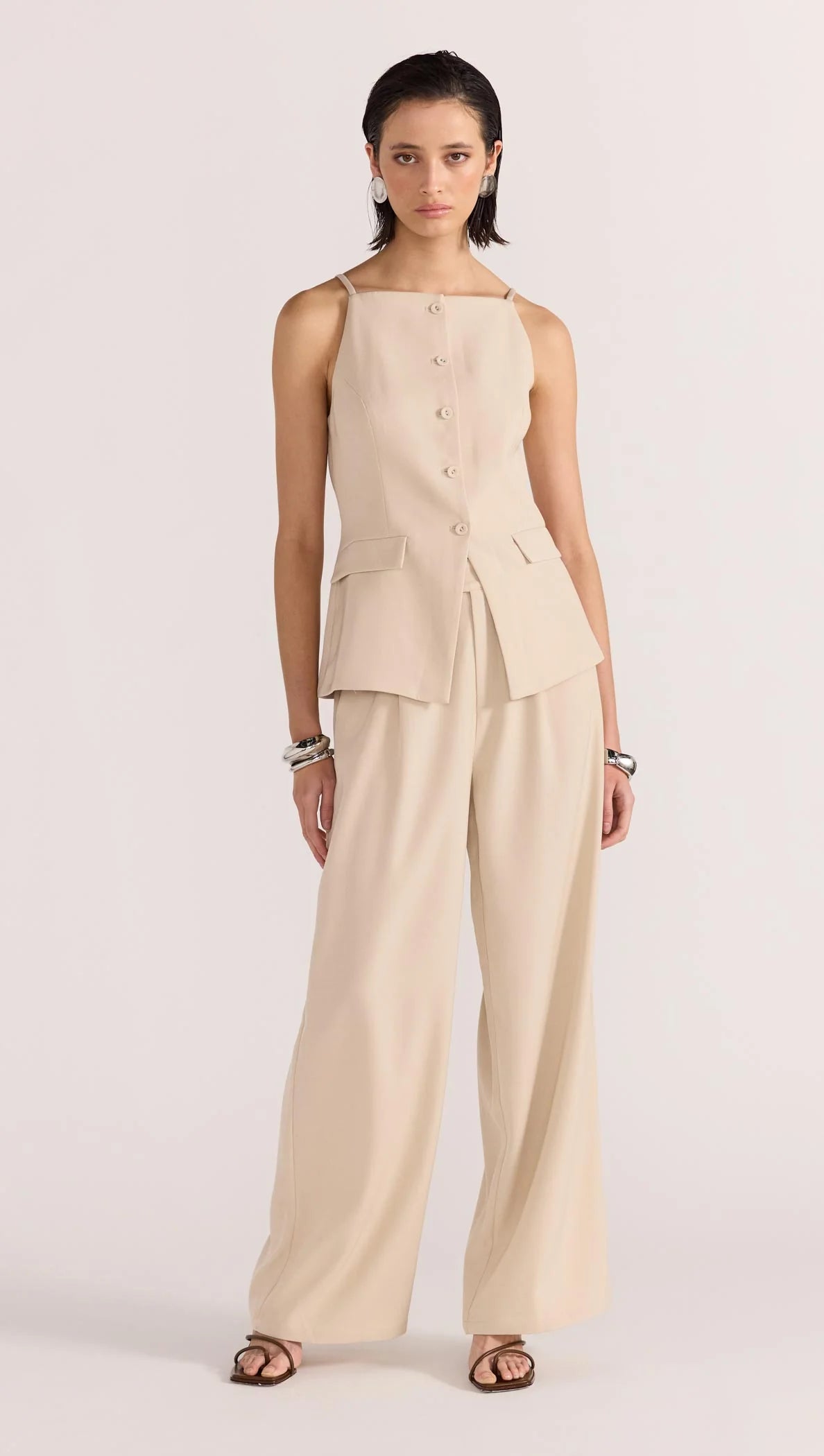 Staple the Label Hayden Longline Vest - beige