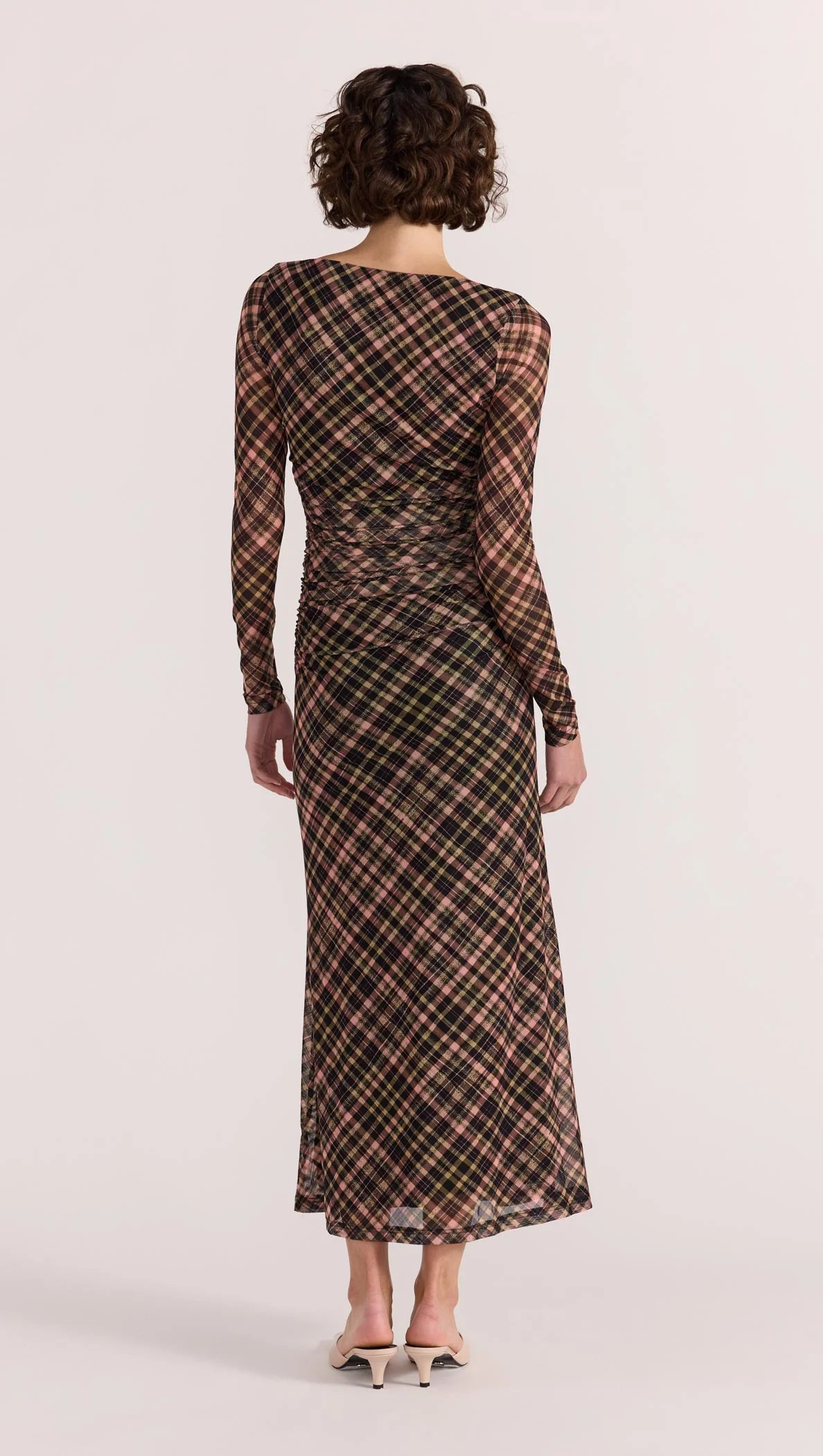 Staple the Label Reign Mesh Midi Dress - check