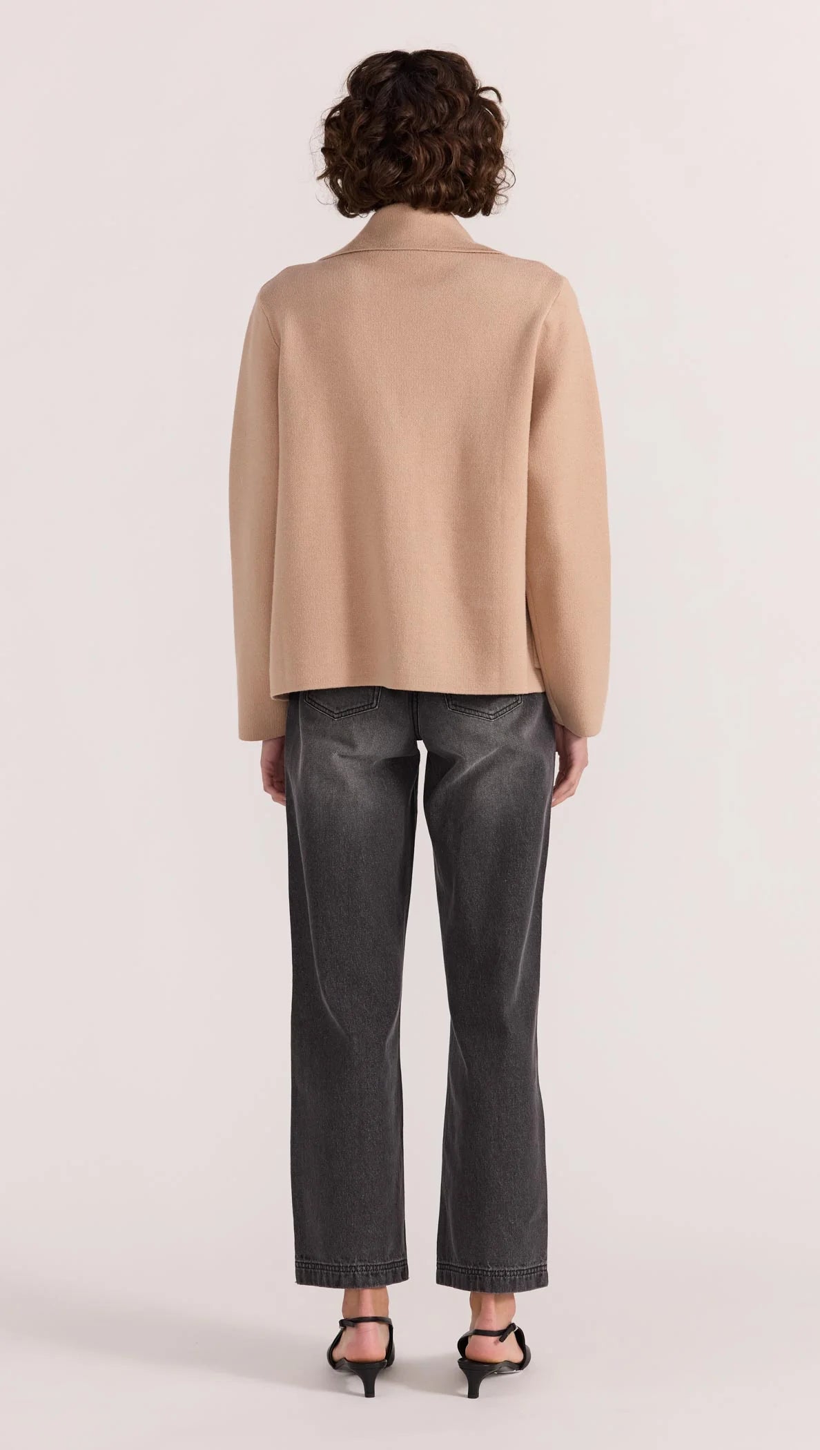 Staple the Label Aiden Crop Coatigan - camel