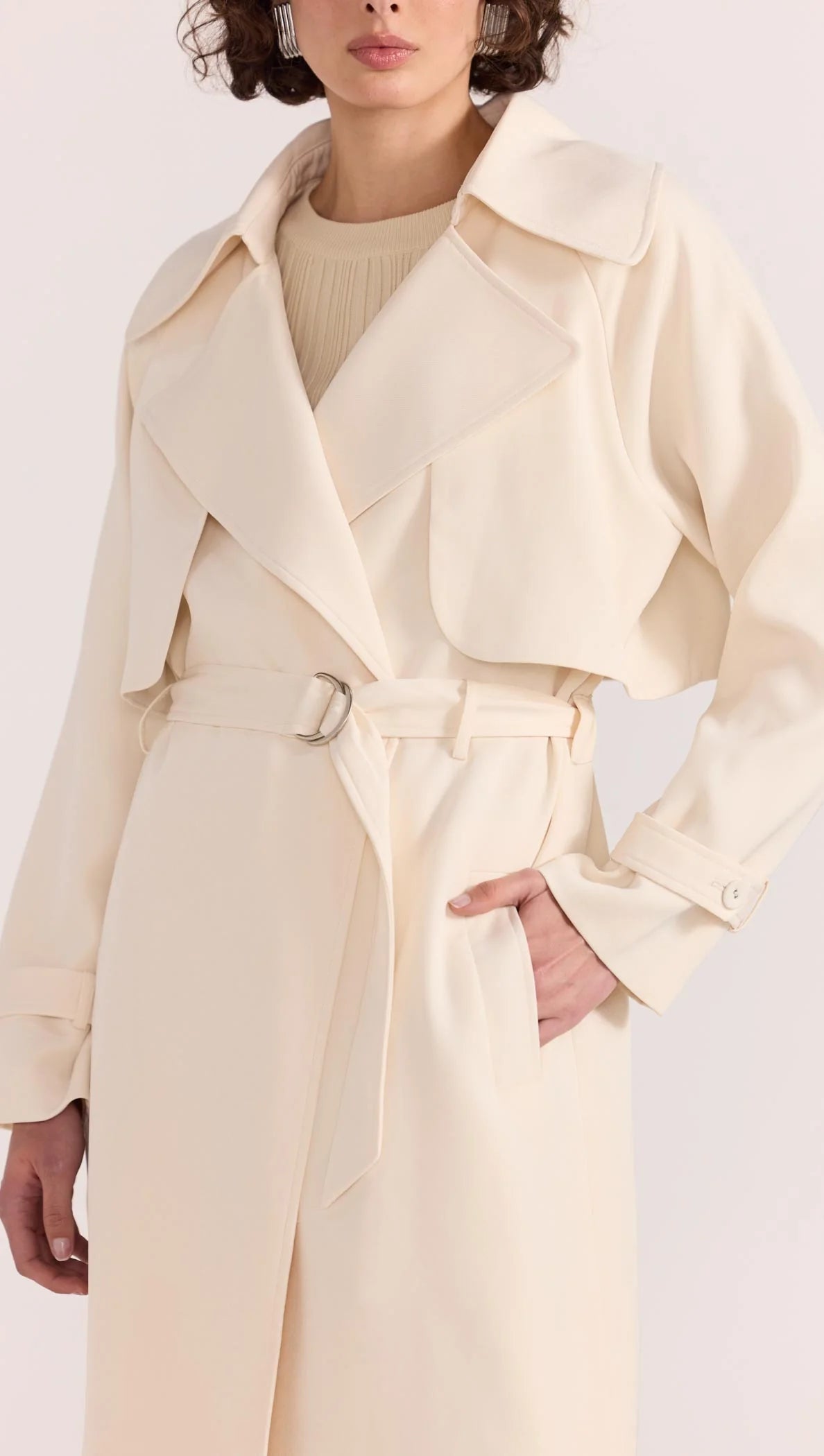 Staple the Label Sabine Trench Coat - cream
