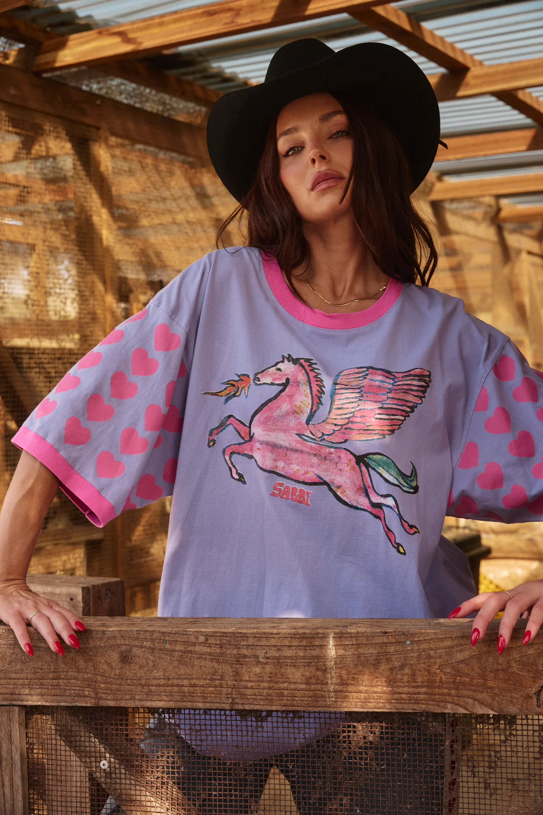 Sabbi The Very Oversized Words Have Power Pegasus Tee - lilac