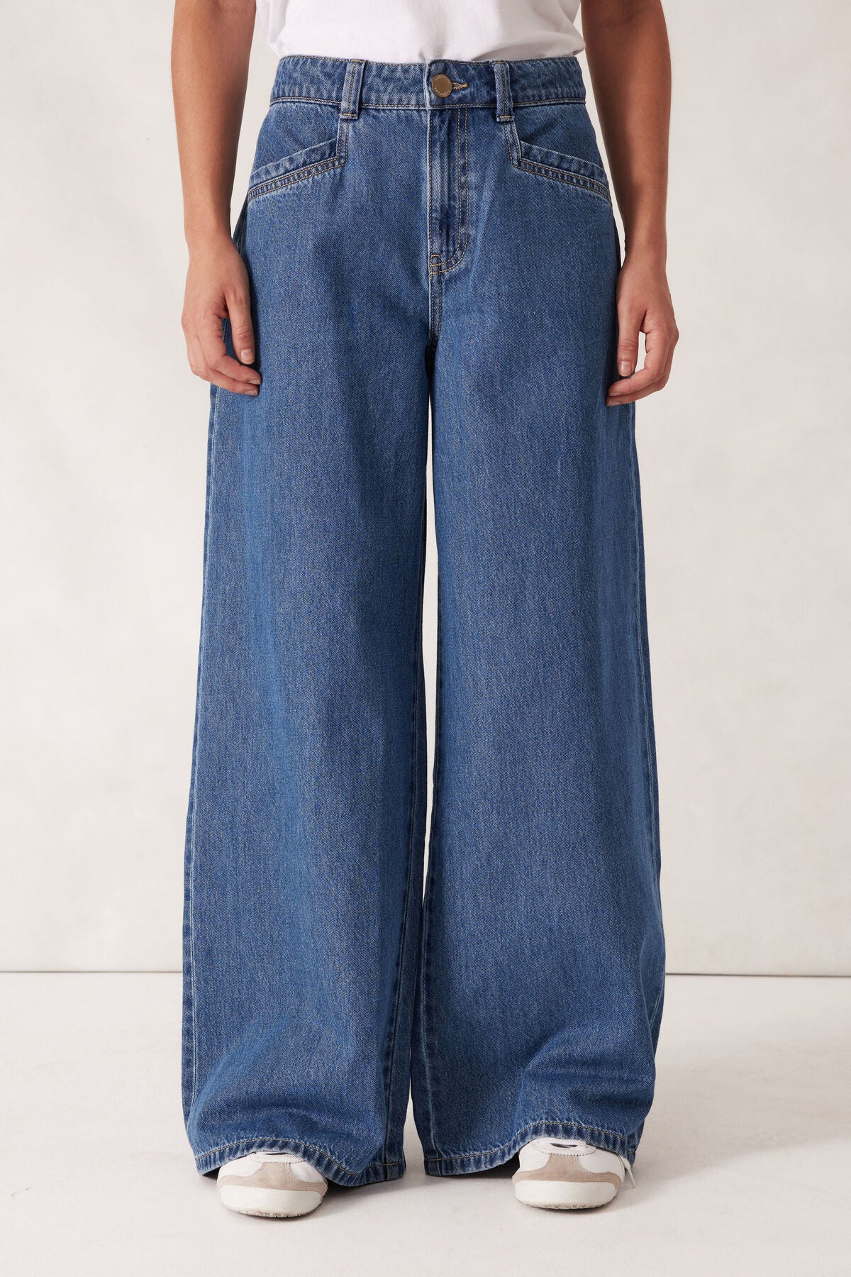 Ceres Drew Soft Wide Jean - mid indigo