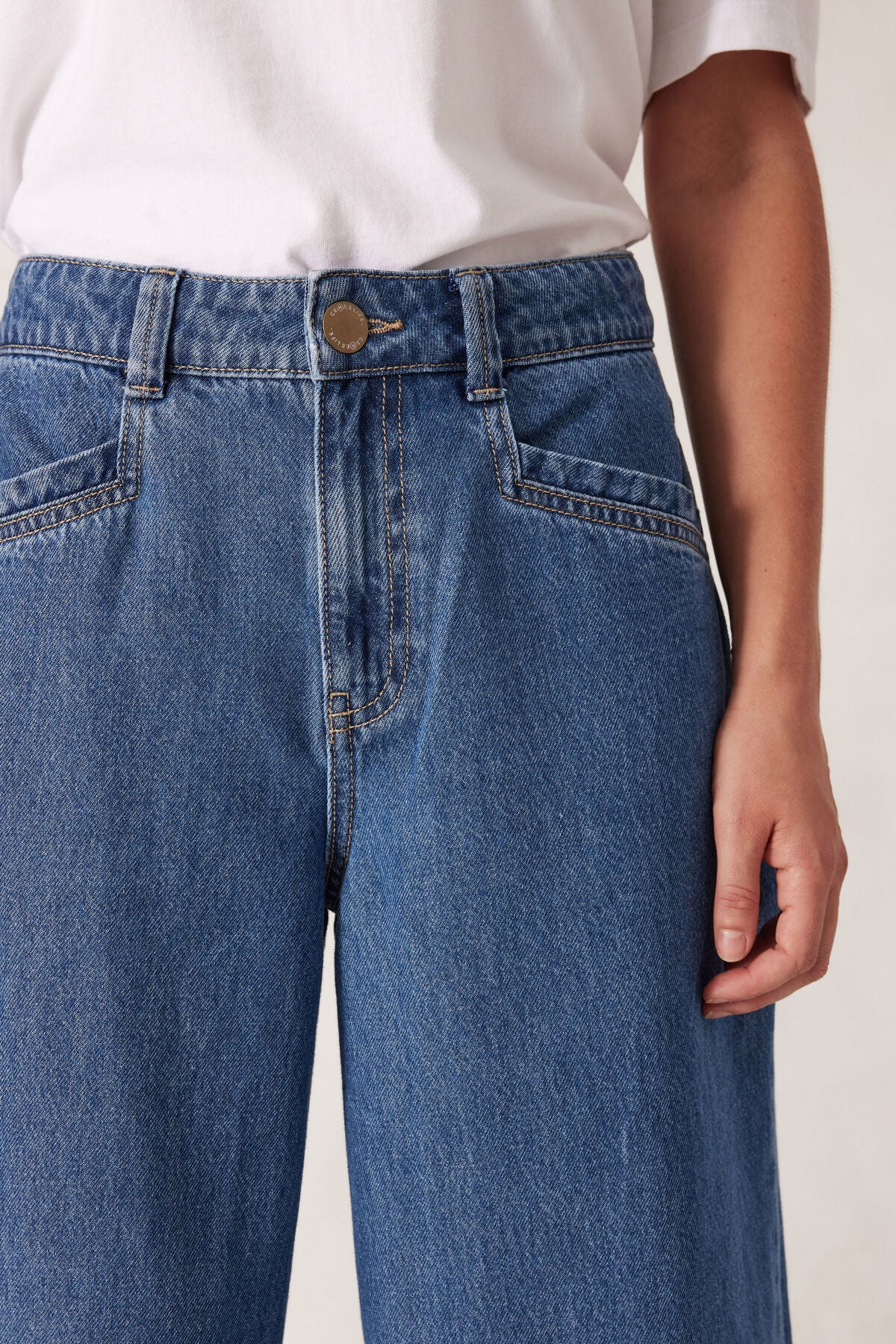 Ceres Drew Soft Wide Jean - mid indigo