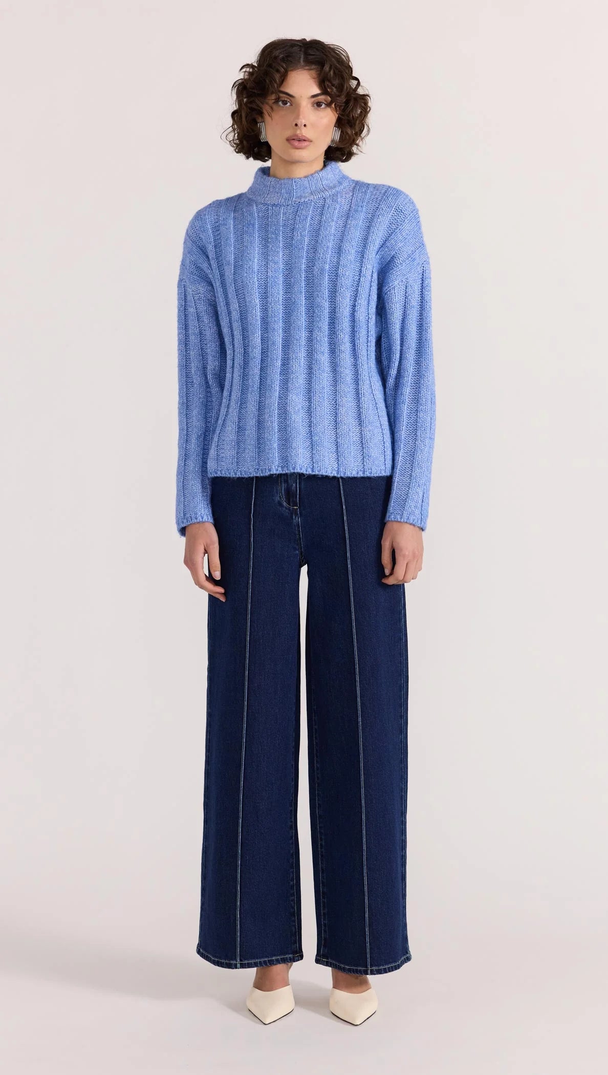 Staple the Label Macy Cozy Knit Jumper - blue marle