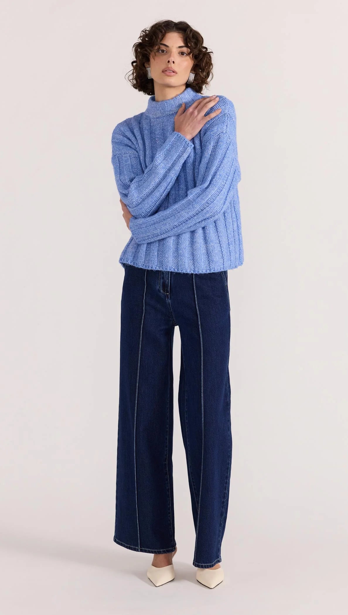 Staple the Label Macy Cozy Knit Jumper - blue marle