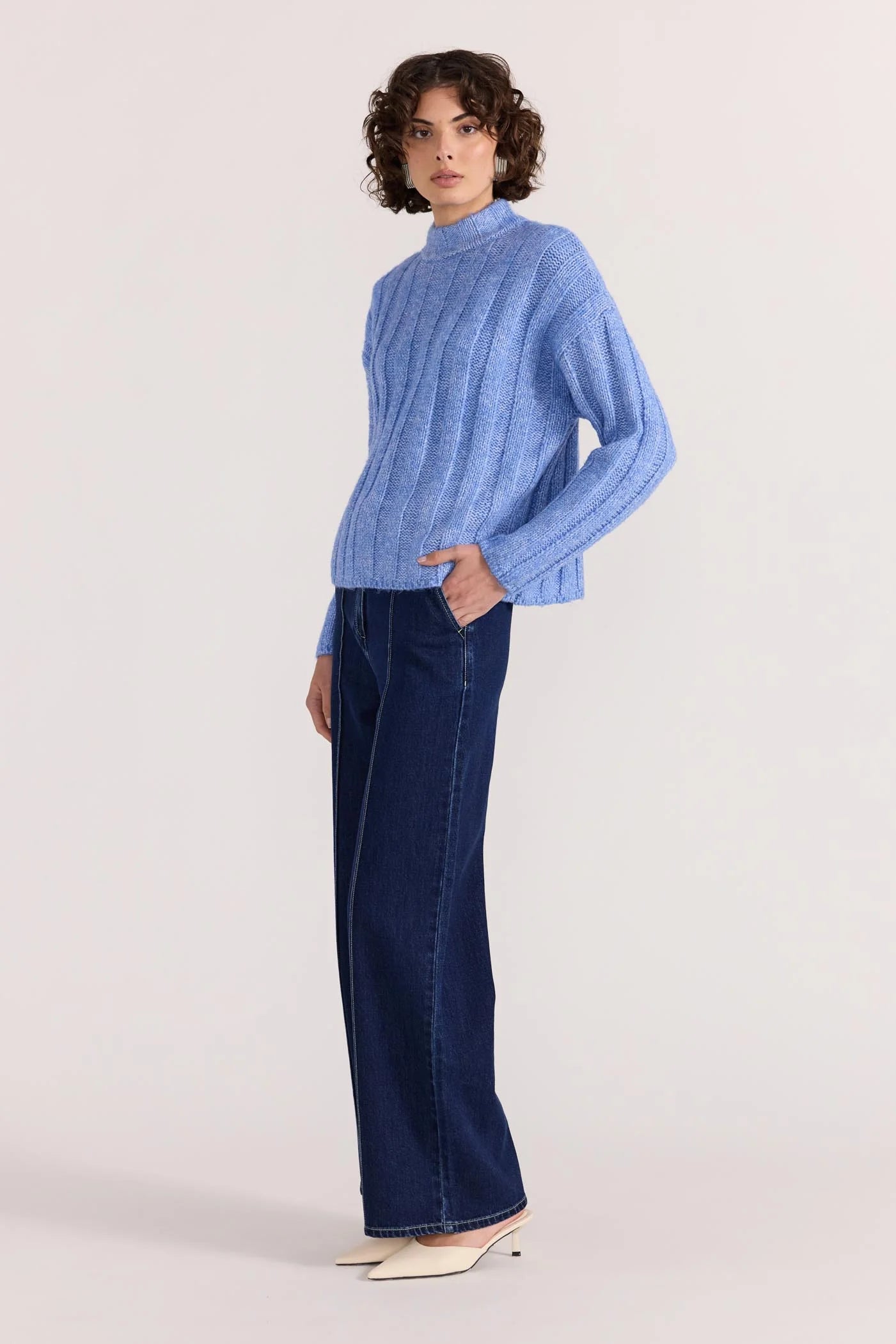 Staple the Label Macy Cozy Knit Jumper - blue marle