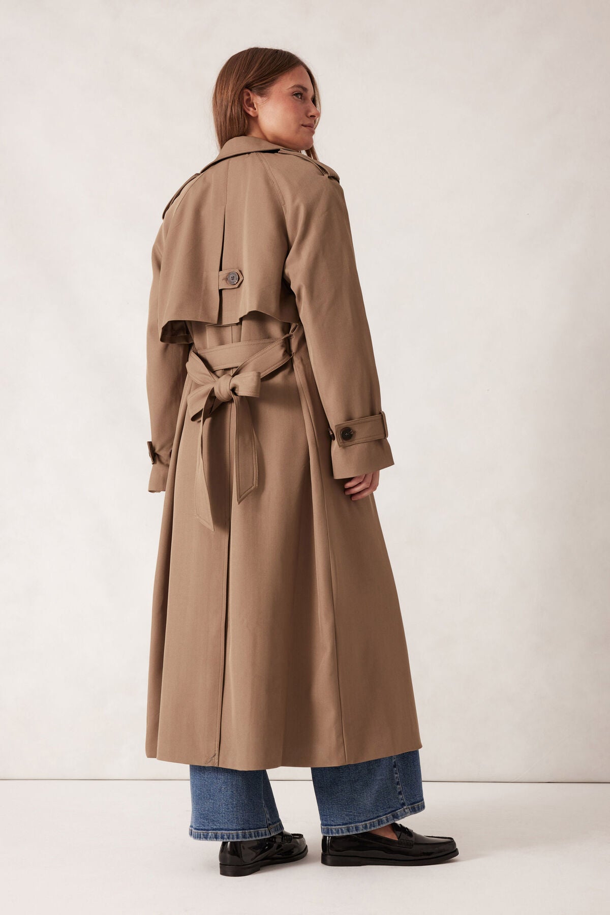 Ceres Longline Trench Coat - warm taupe