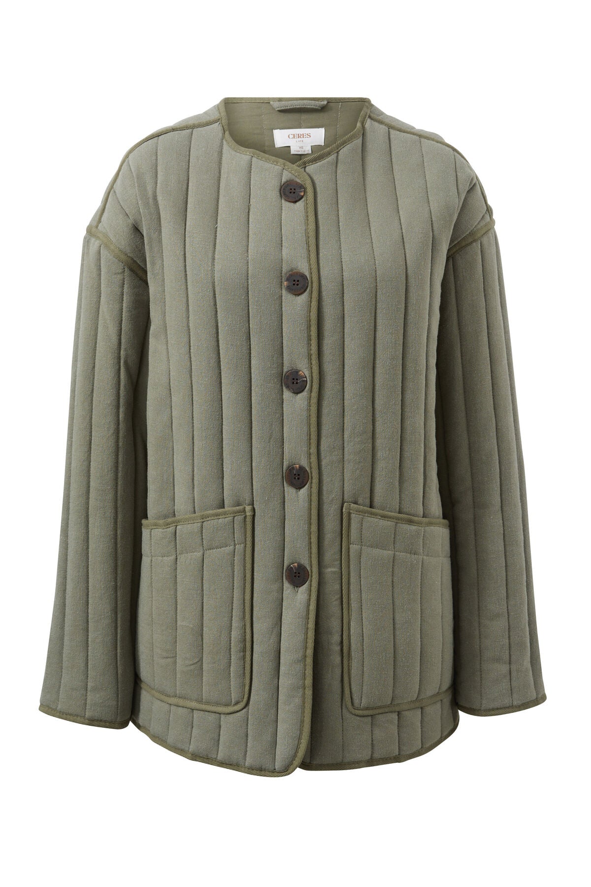 Ceres Comfy Quilted Jacket - moss green