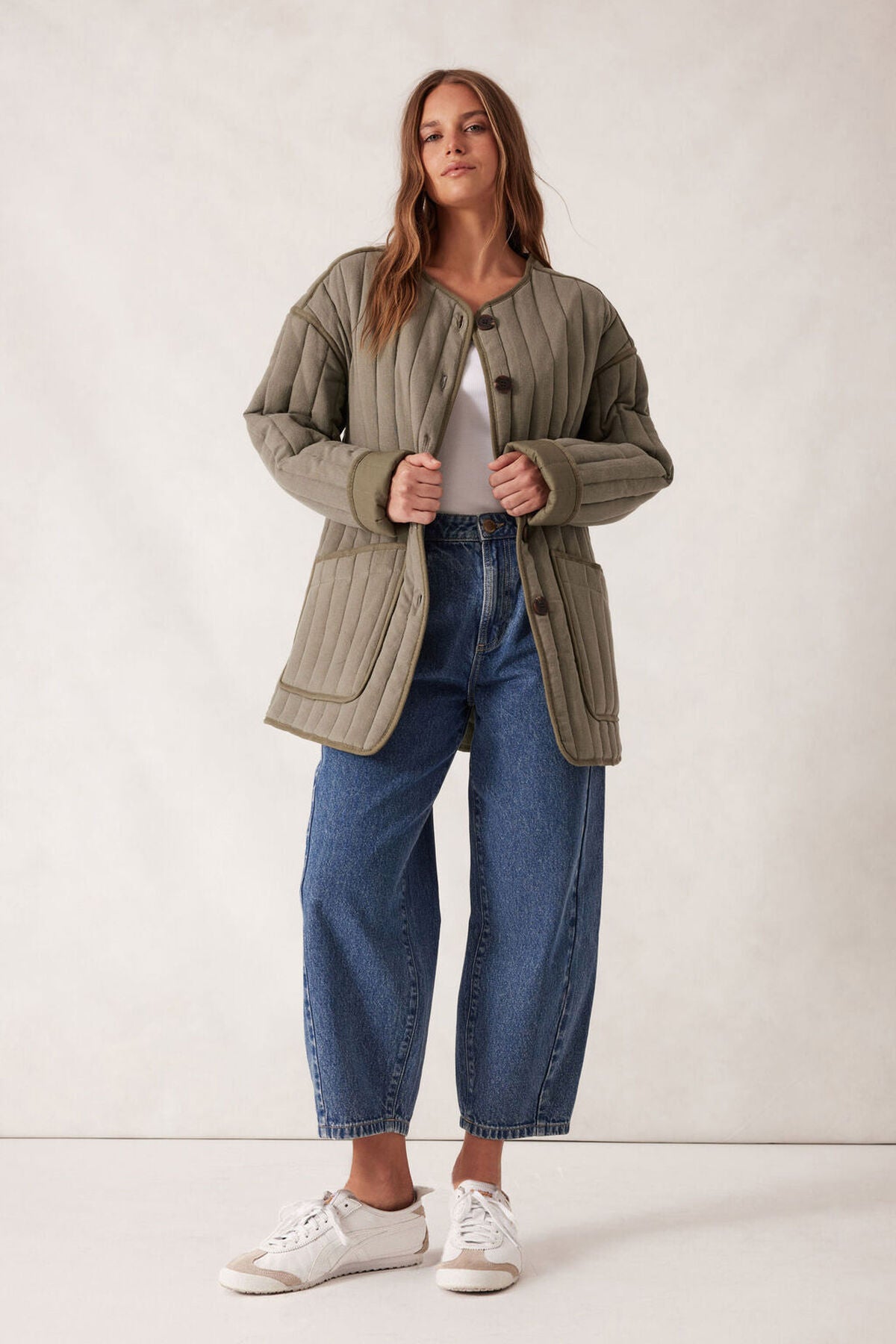Ceres Comfy Quilted Jacket - moss green
