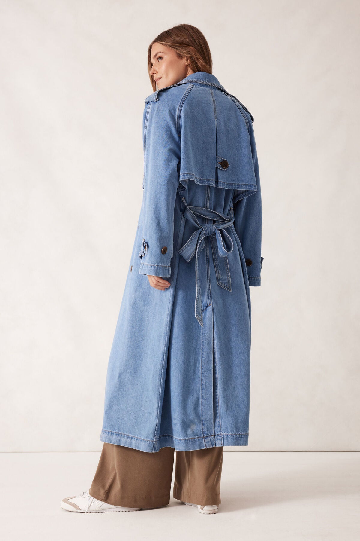Ceres Longline Trench Coat - vintage blue
