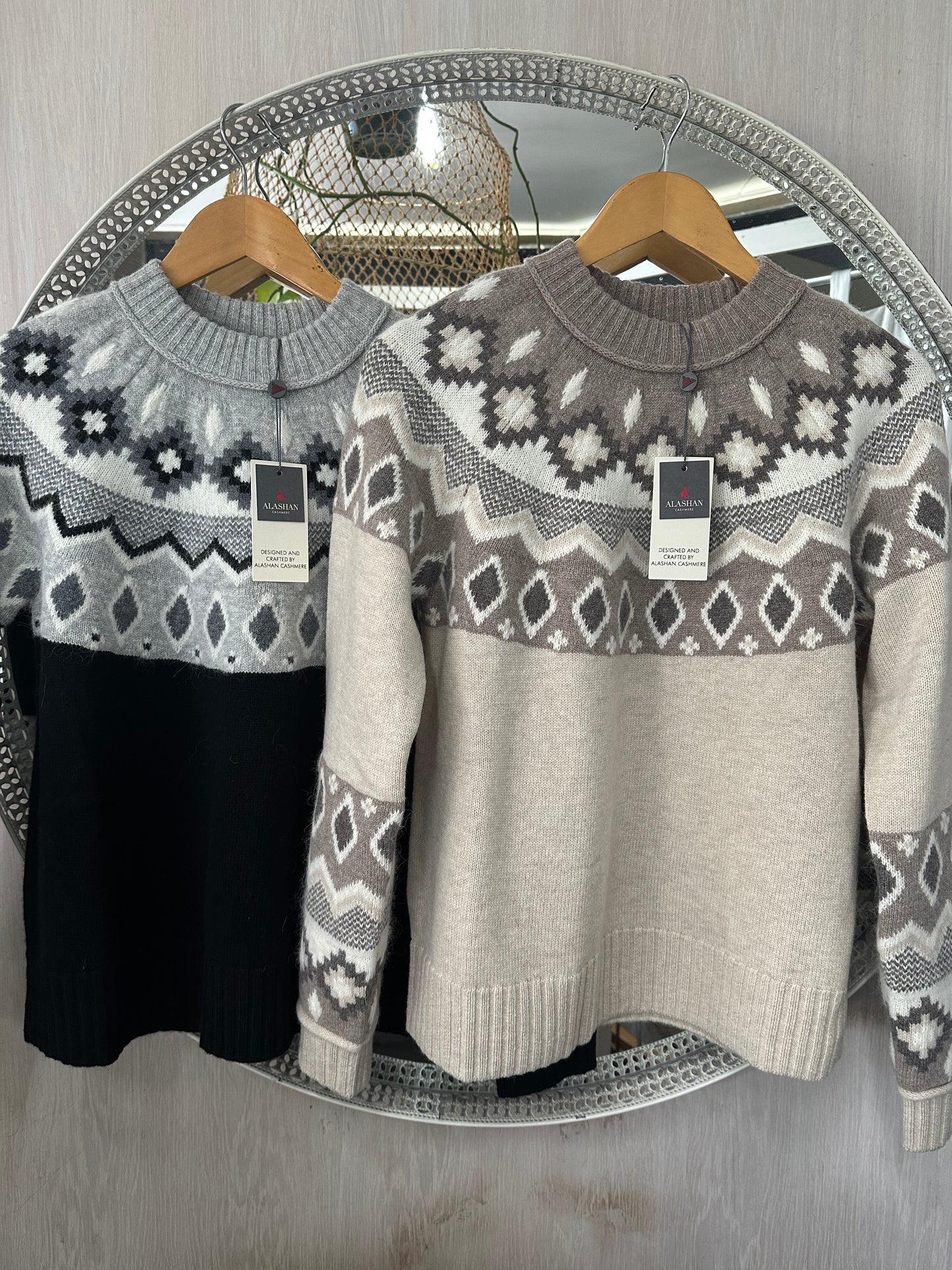 Alashan Fair Isle Crew Macaroon Combo Jumper