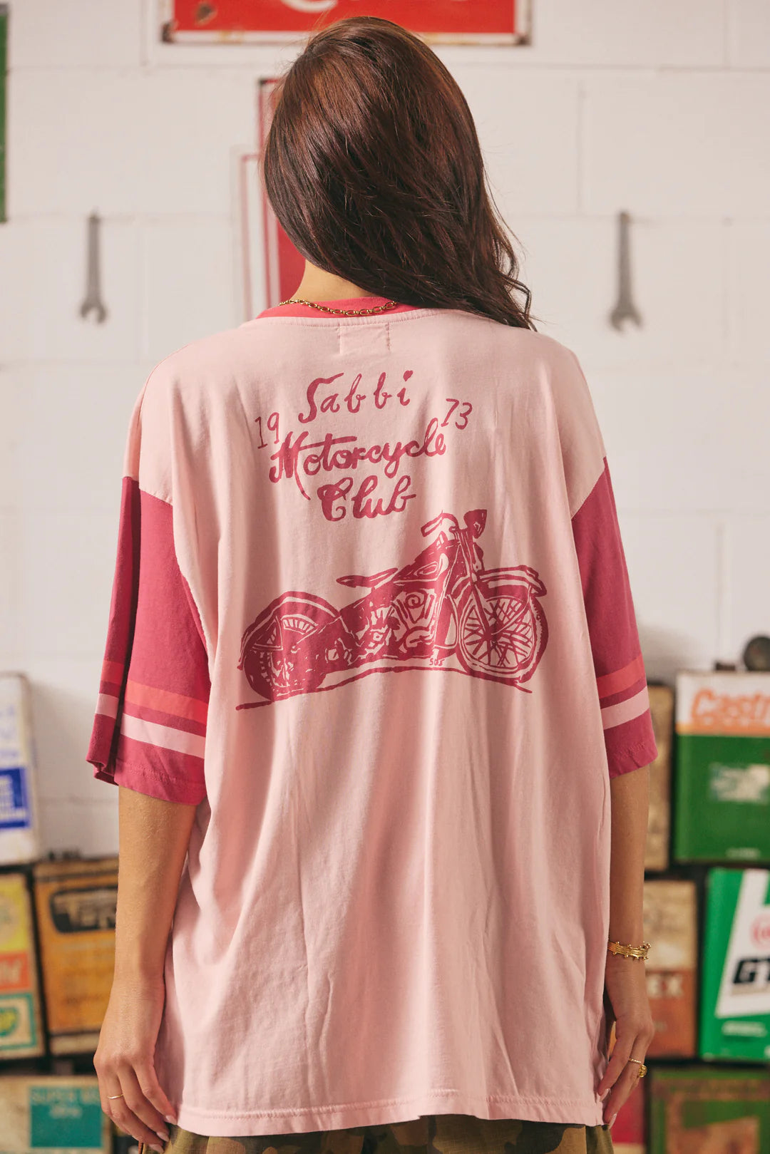 Sabbi The Very Oversized Roses + Tattoos Tee - pink