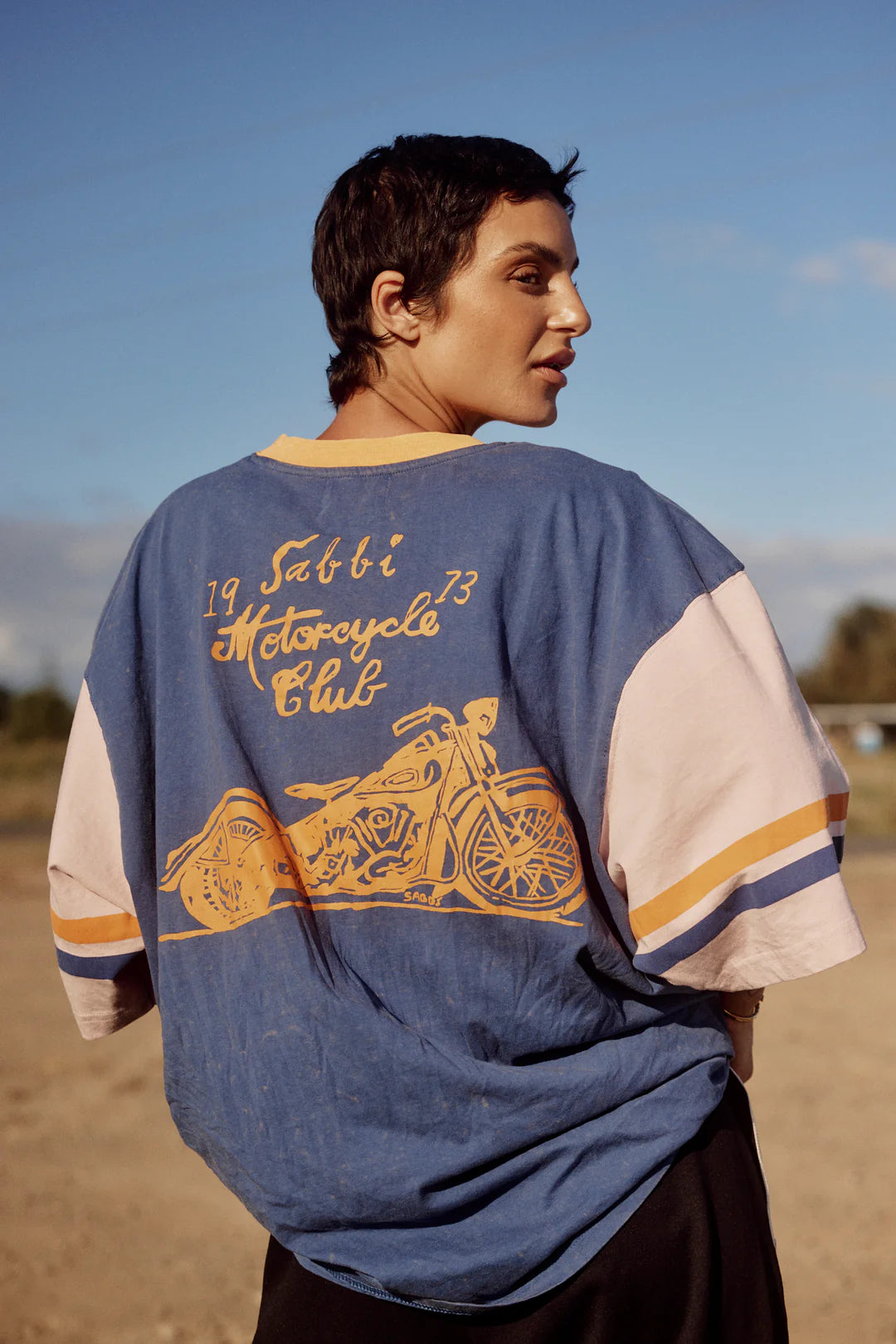 Sabbi The Very Oversized Roses + Tattoos Tee - blue