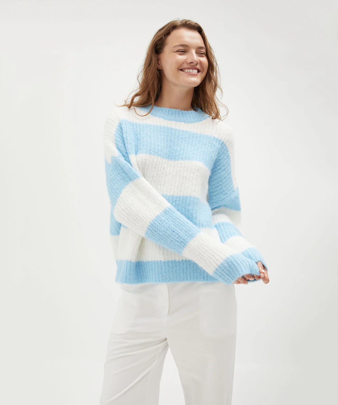 Holiday Shop Striped Knit Jumper - blue/white