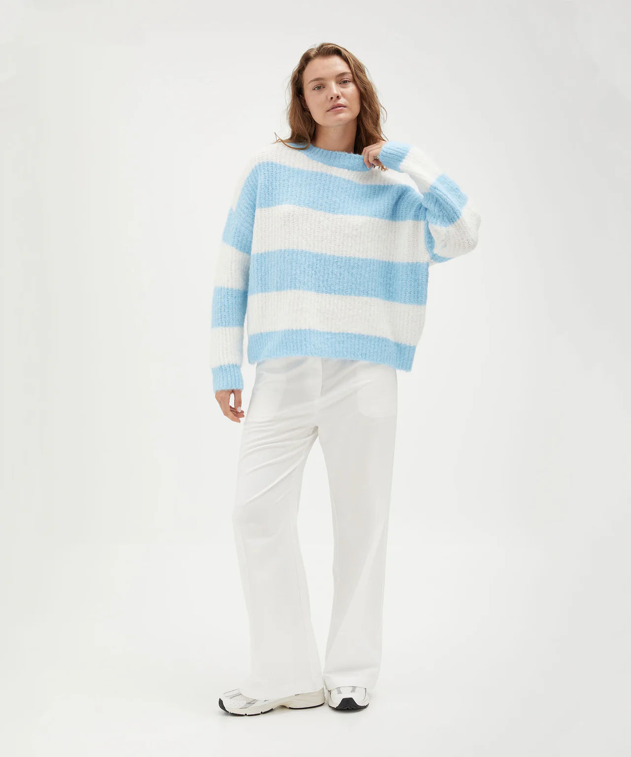 Holiday Shop Striped Knit Jumper - blue/white
