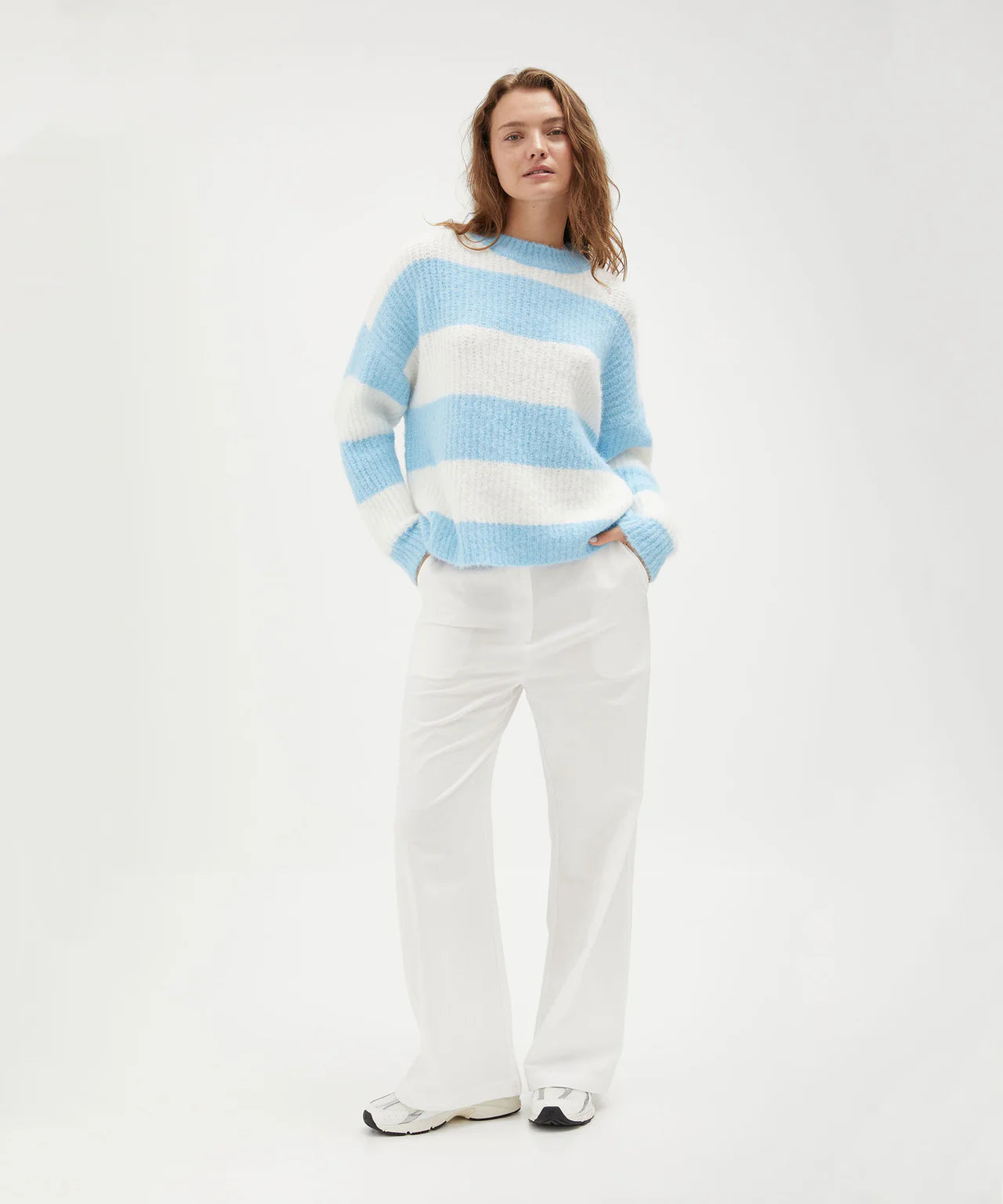 Holiday Shop Striped Knit Jumper - blue/white