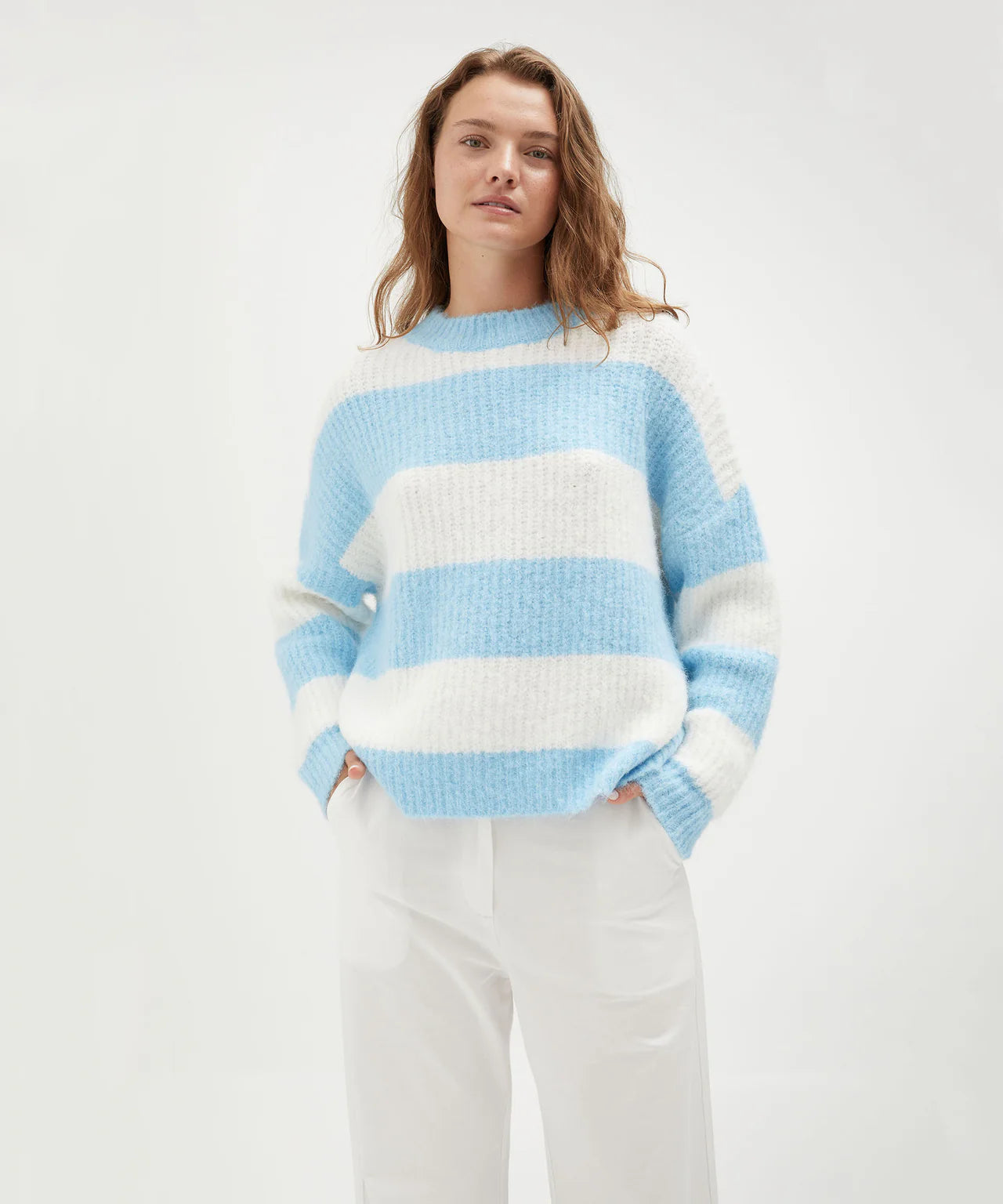 Holiday Shop Striped Knit Jumper - blue/white