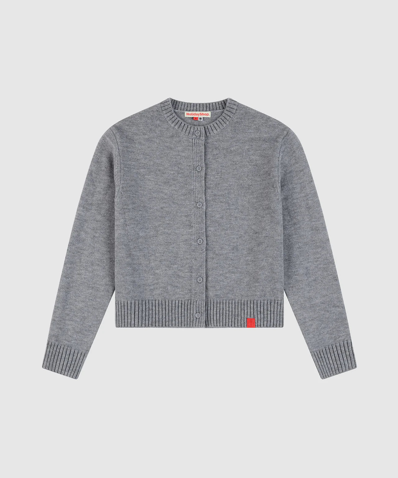 Holiday Shop Crew Knit Cardigan - light grey