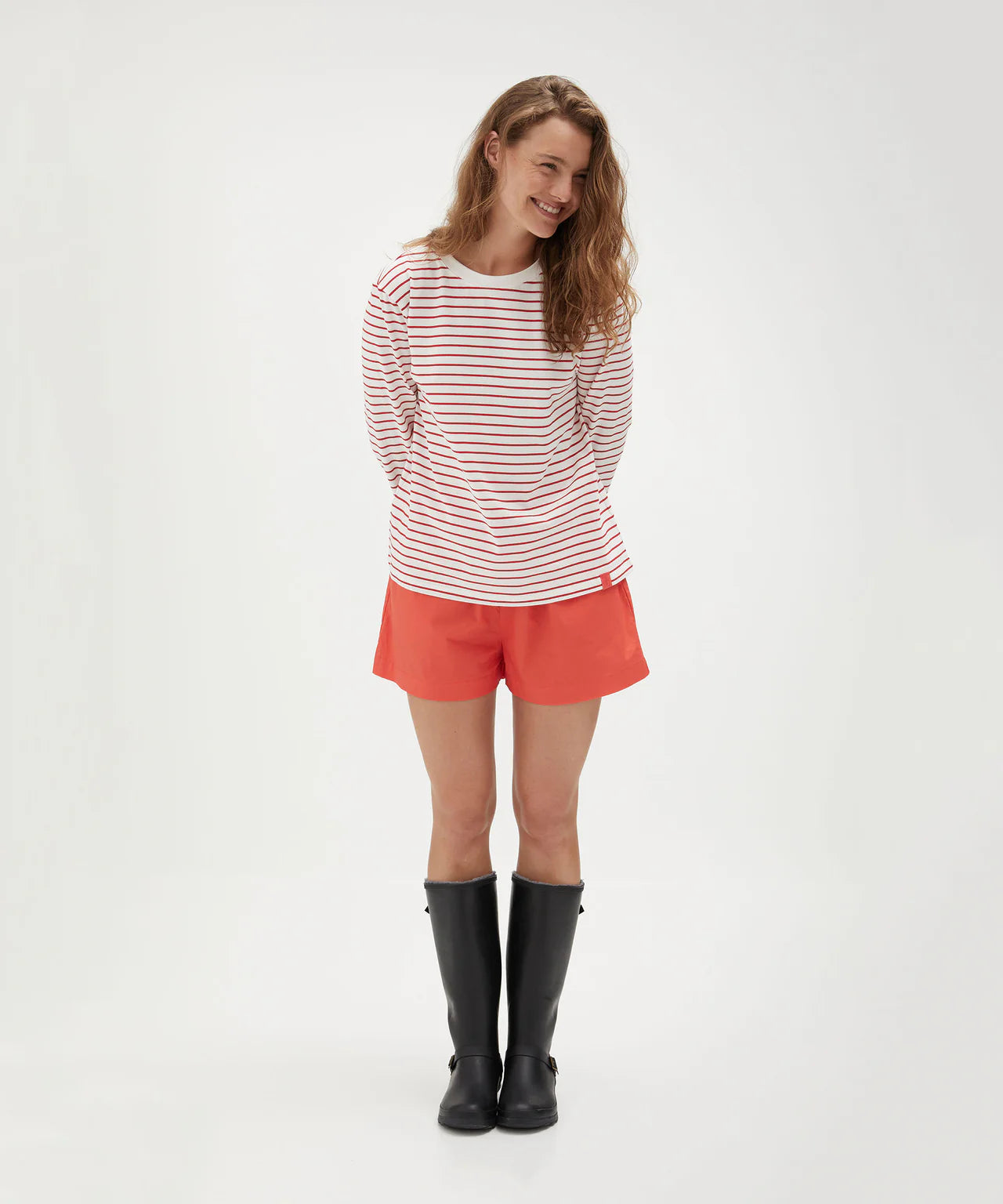 Holiday Shop Cotton Striped Top - red stripe