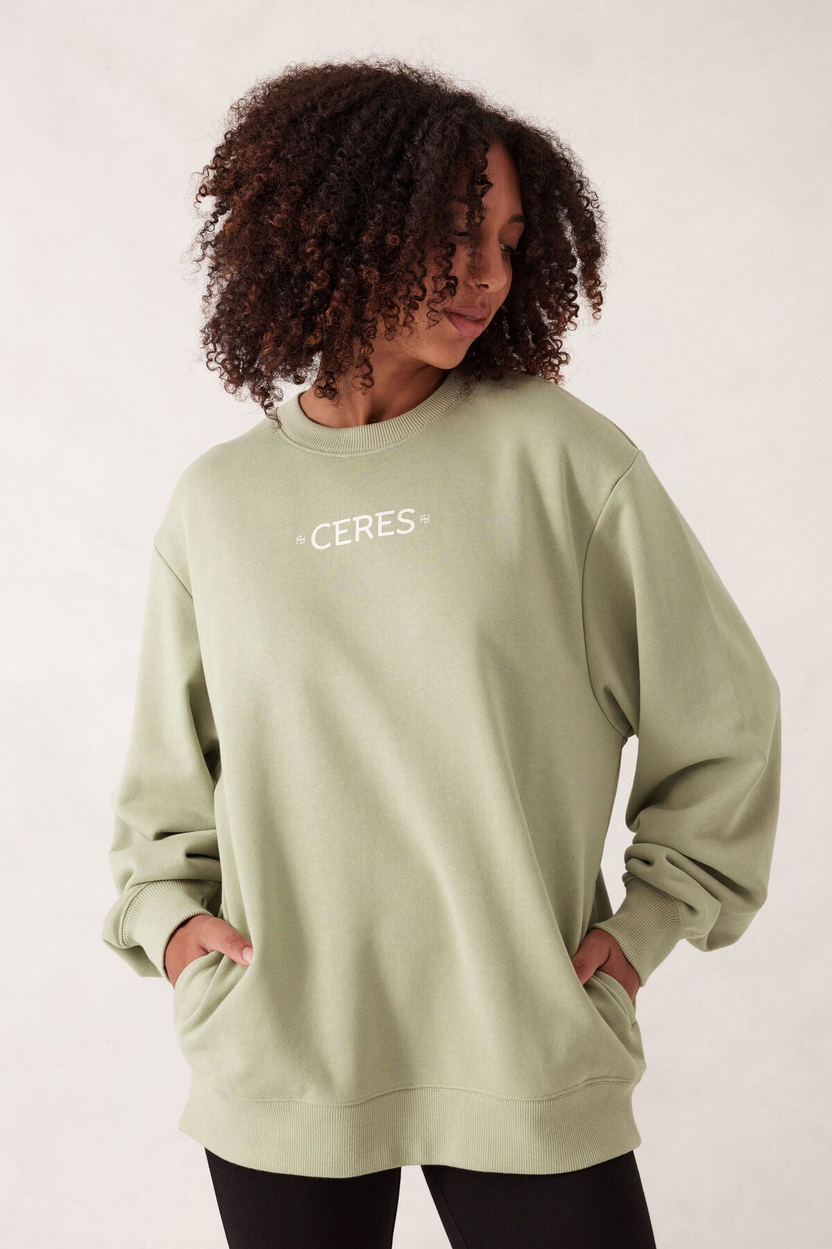 Ceres Isla Oversized Slouchy Crew - match mini logo