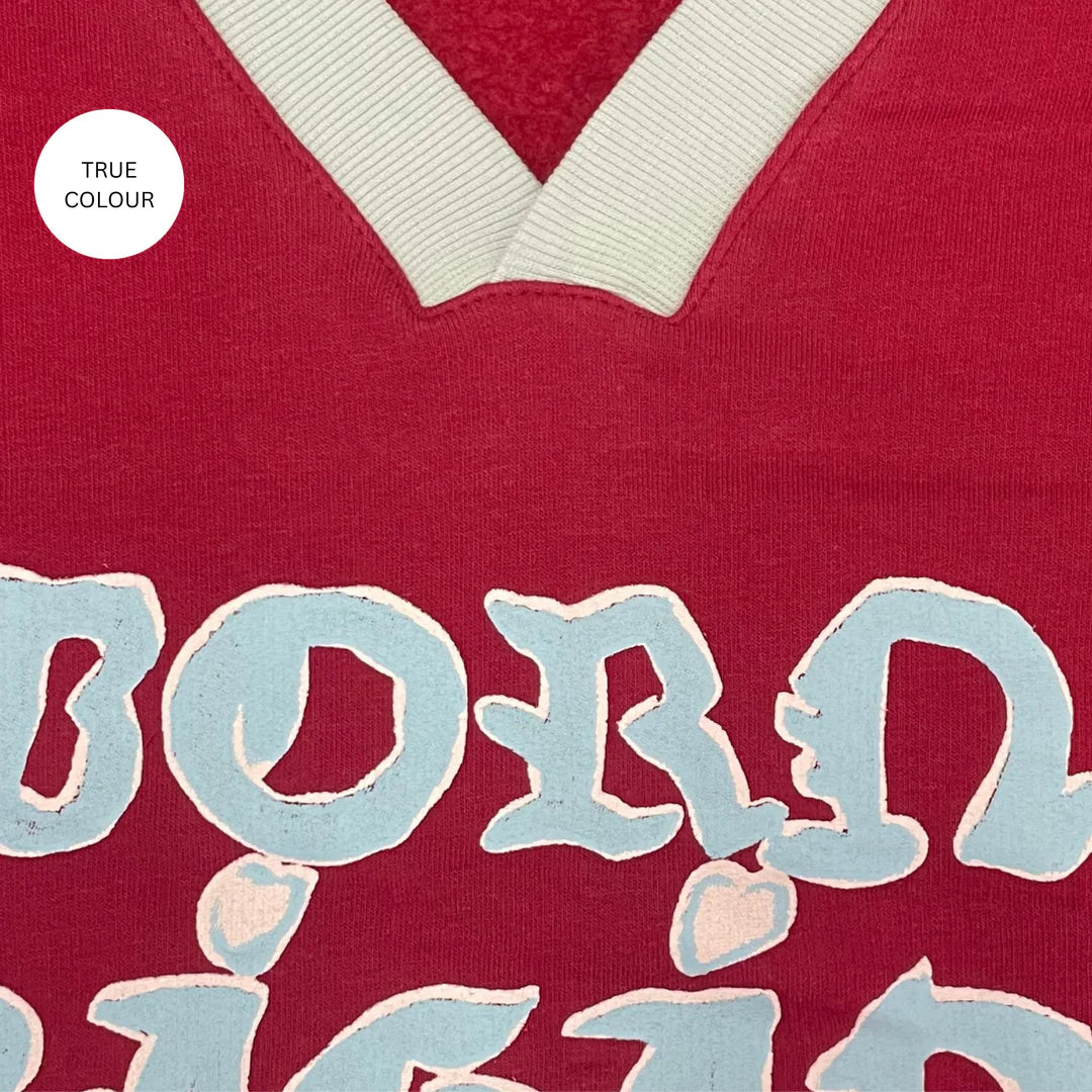Sabbi The Born Original V Neck Crew - maroon & sky