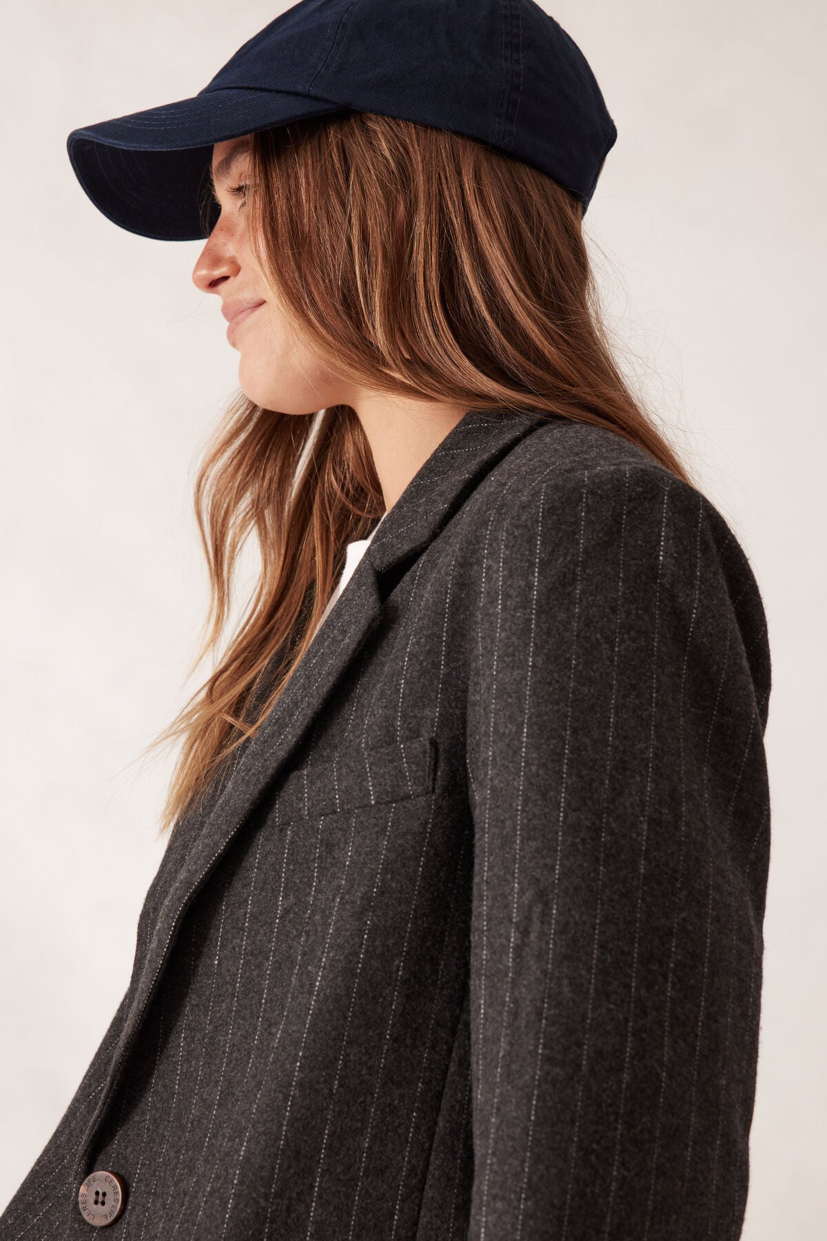 Ceres Heritage Blazer - charcoal pinstripe wool blend