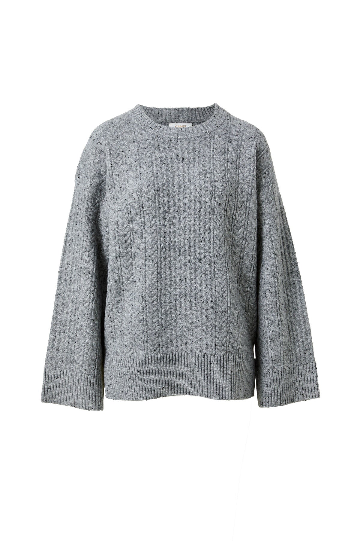 Ceres Life Chunky Cable Knit Grey Charcoal Marle