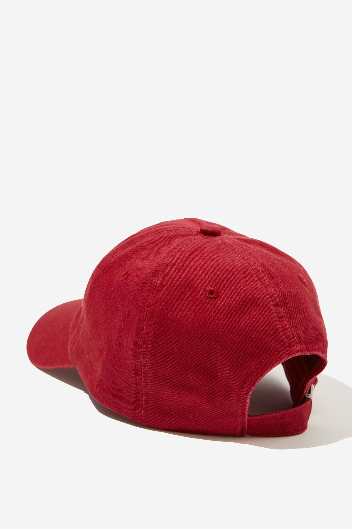 Ceres Life Monogram Cap - deep red/ ecru stitch. One Size