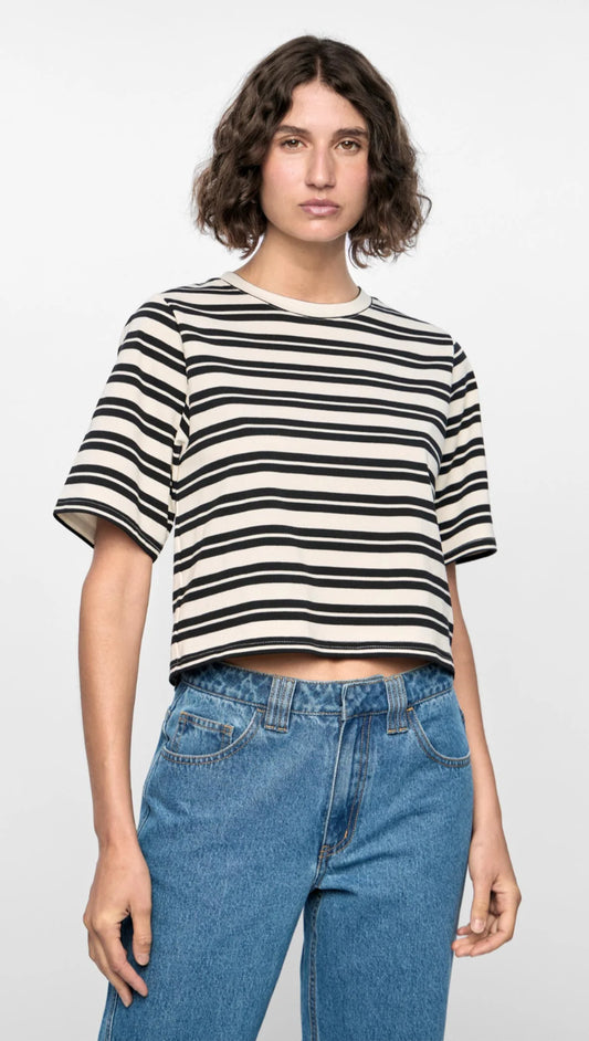 Staple the Label Elara Crop Tee - black & ivory