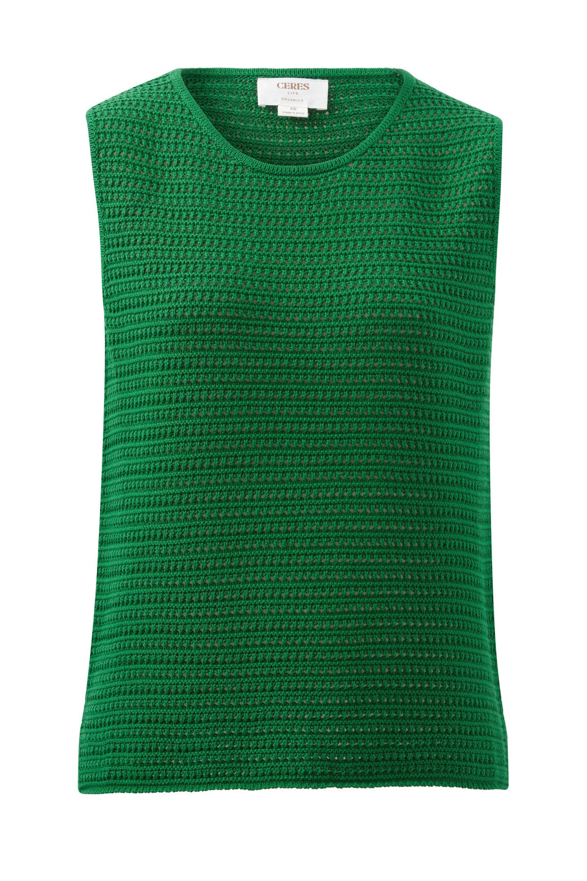 Ceres Margot Mesh Knit Tank - kelly green