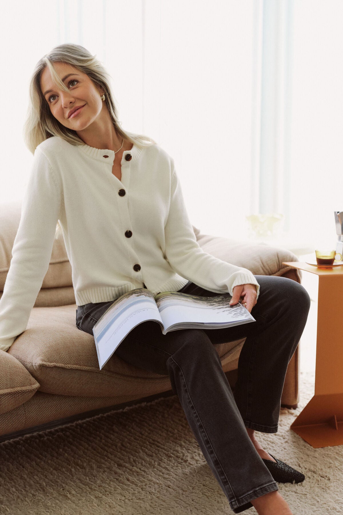 Ceres Nelly Longsleeve Knit Cardi - eggshell