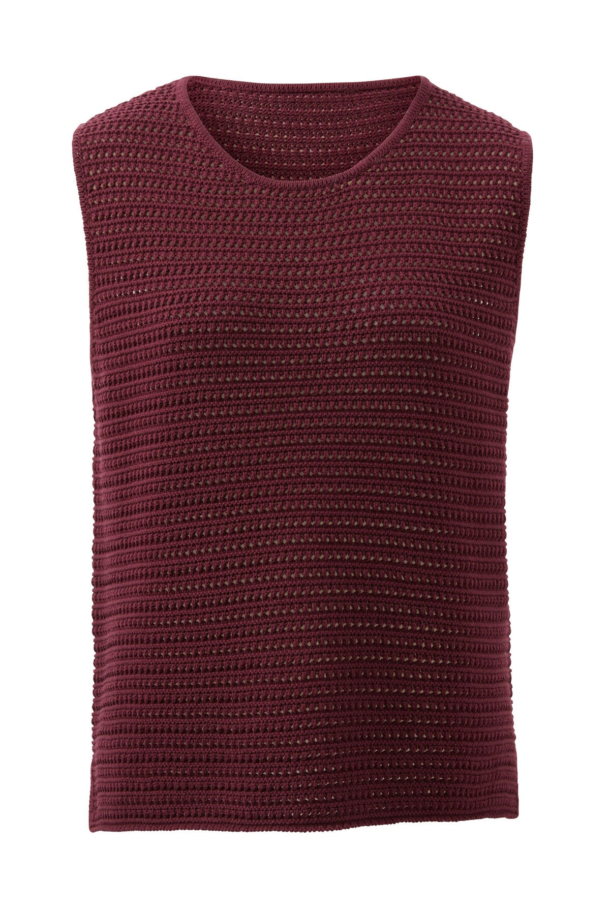 Ceres Margo Mesh Knit Tank - wine