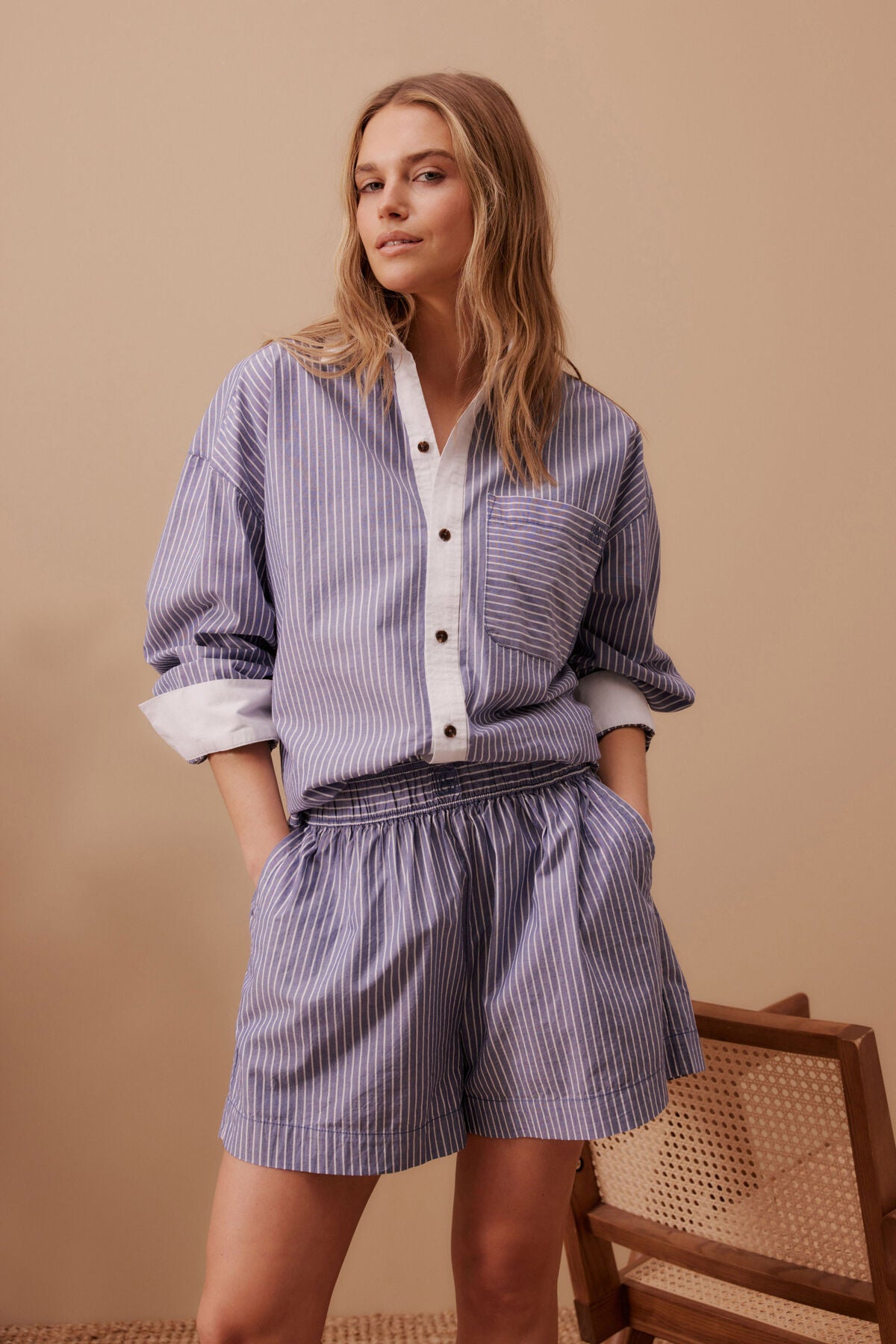 Ceres Mila Short College Blue White Stripe